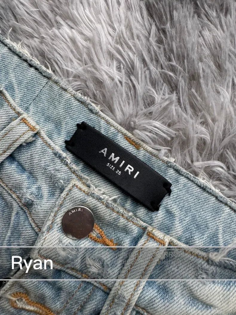 Amiri Amiri Blade-cut destroyed denim pants, washed blue Size 25" / US 0 / IT 36 - 2 Thumbnail