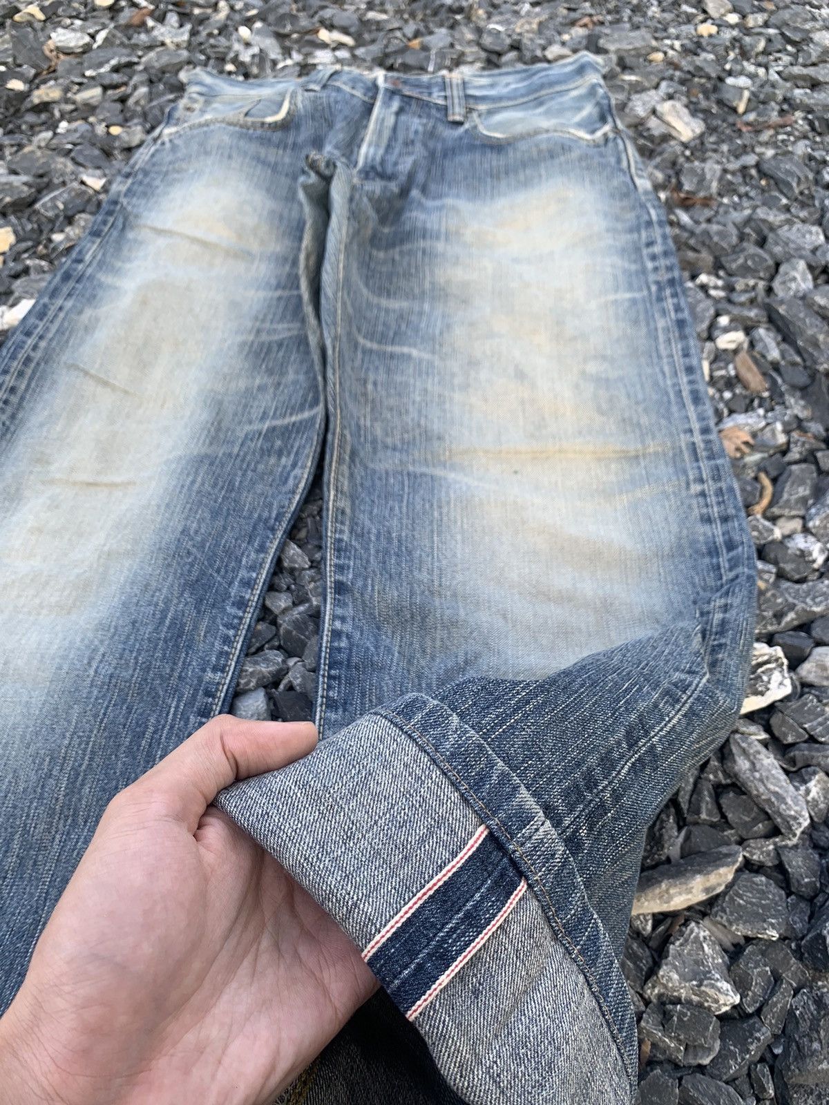 Edwin VINTAGE EDWIN 505Z SELVEDGE RUSTY JAPANESE DISTRESSED DENIM Size US 32 / EU 48 - 5 Thumbnail