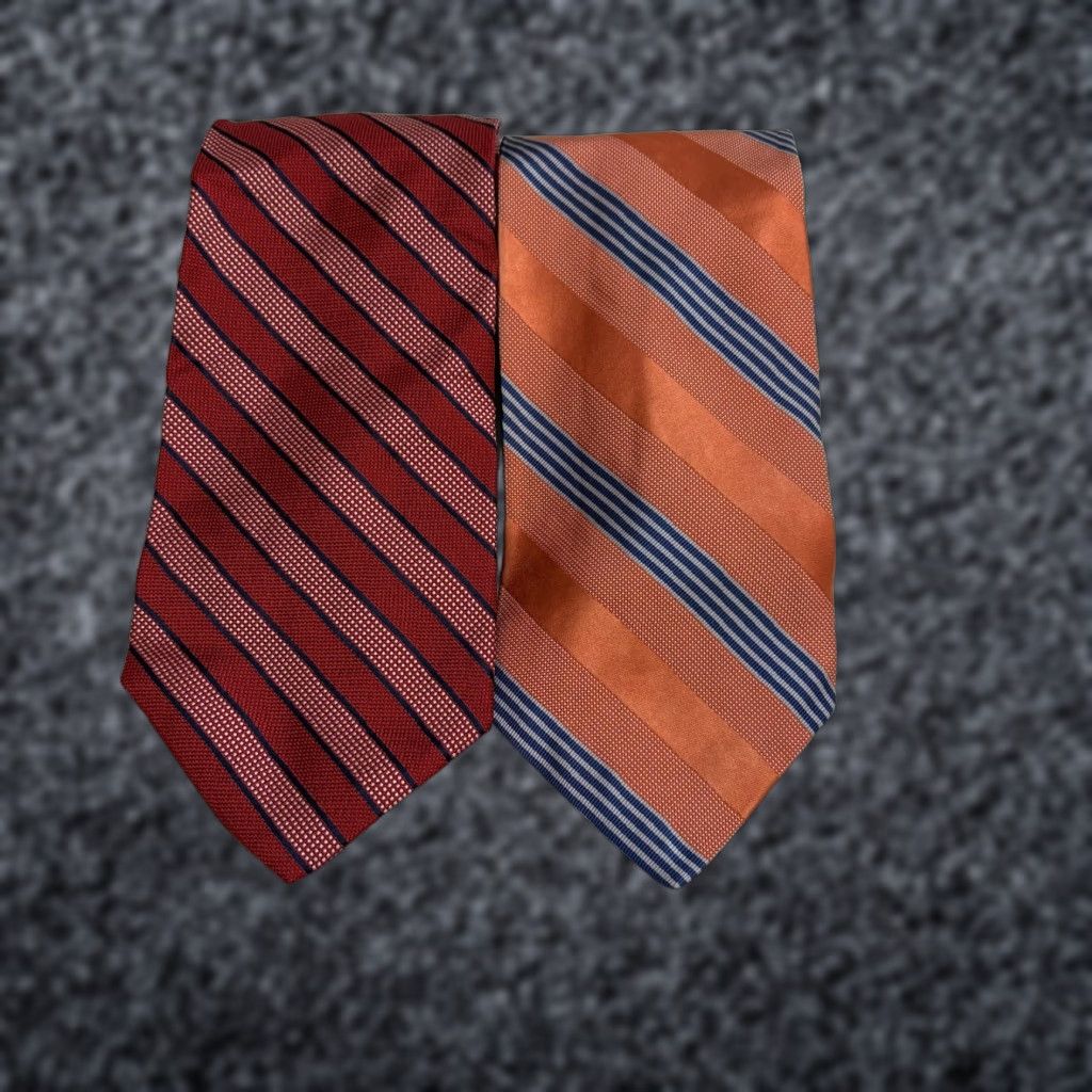 Tommy Hilfiger Tommy Hilfiger Tie Lot Of 2 Mens One Size Multicolor Silk Striped Neckties Size ONE SIZE - 1 Thumbnail