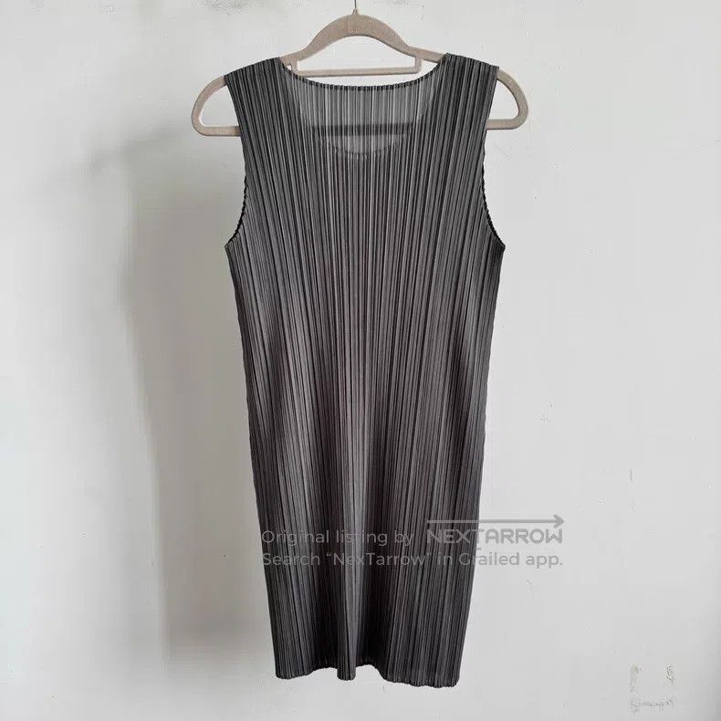 Issey Miyake Issey Miyake Grey Dress Size L / US 10 / IT 46 - 2 Thumbnail