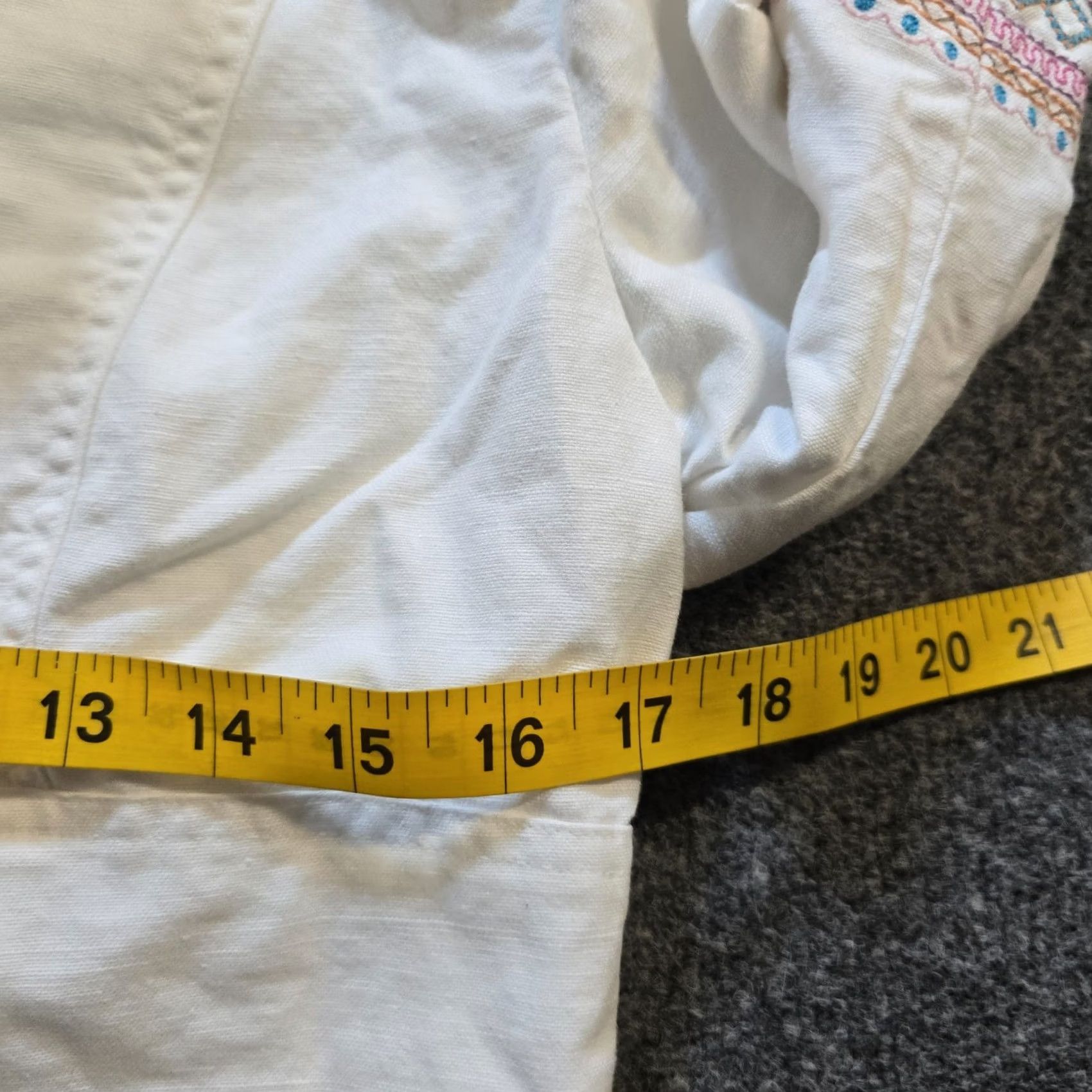J. Jill VINTAGE J. Jill Jacket Womens Petite 6 White Embroidery Linen Blend Short 3/4 Sleeve Button Regular Twill Lightweight Casual Womens Size M / US 6-8 / IT 42-44 - 5 Thumbnail