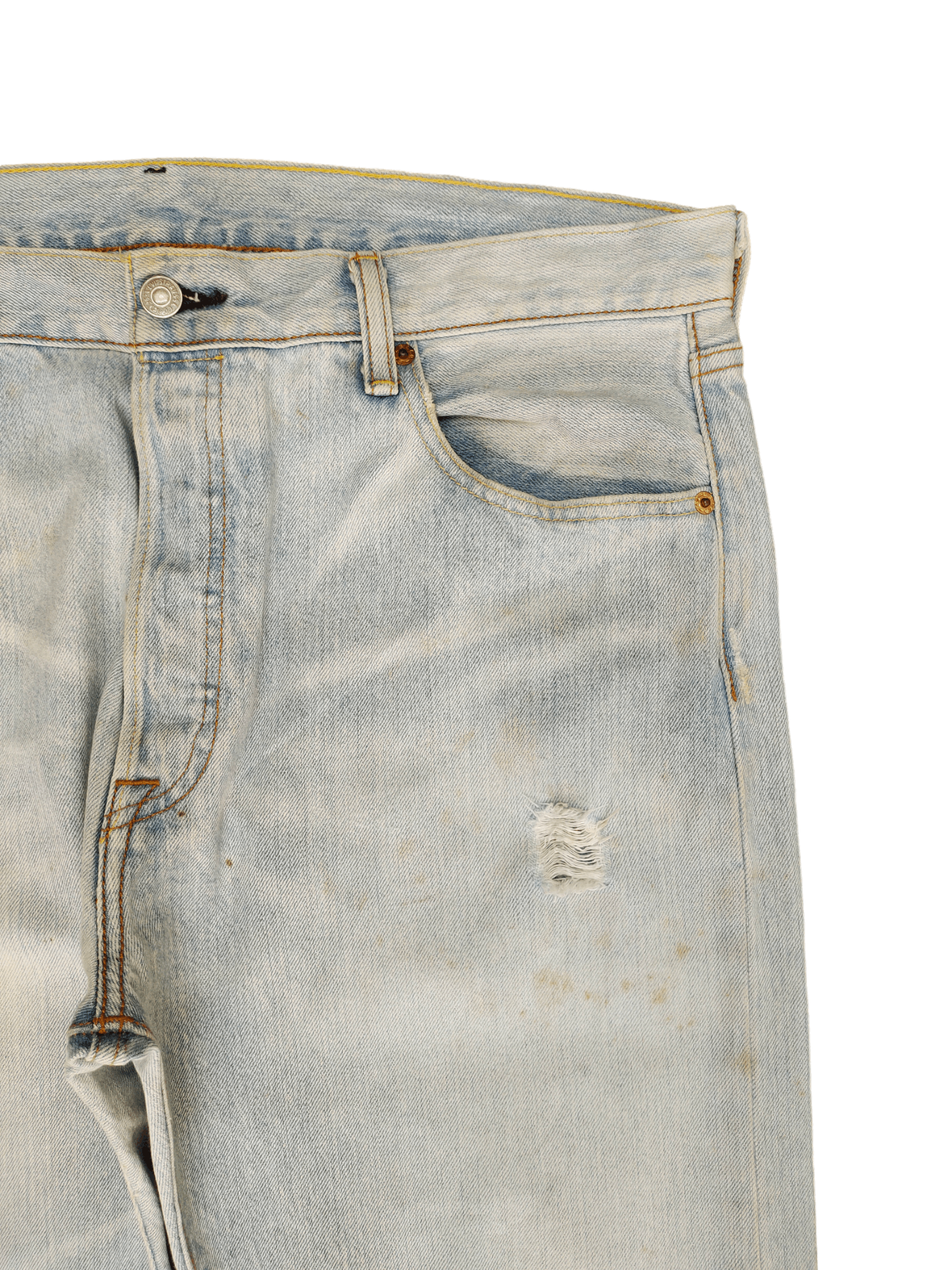 Levi's Size 36x34 Vintage Levis 501 Light Wash Jeans Distressed Size US 36 / EU 52 - 4 Thumbnail