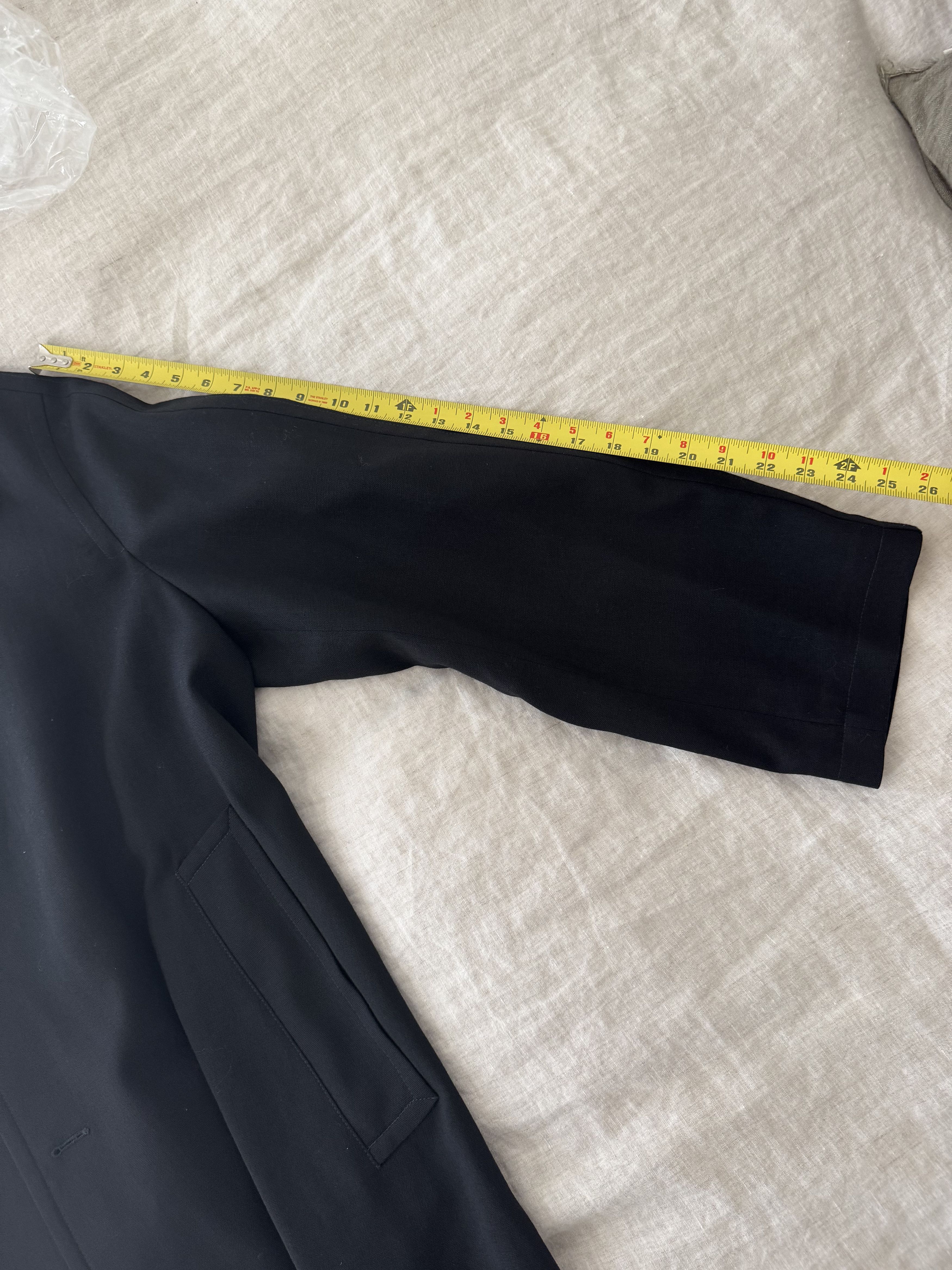 Jil Sander Jil Sander Black Wool Coat with Leather collar Size US S / EU 44-46 / 1 - 10 Thumbnail