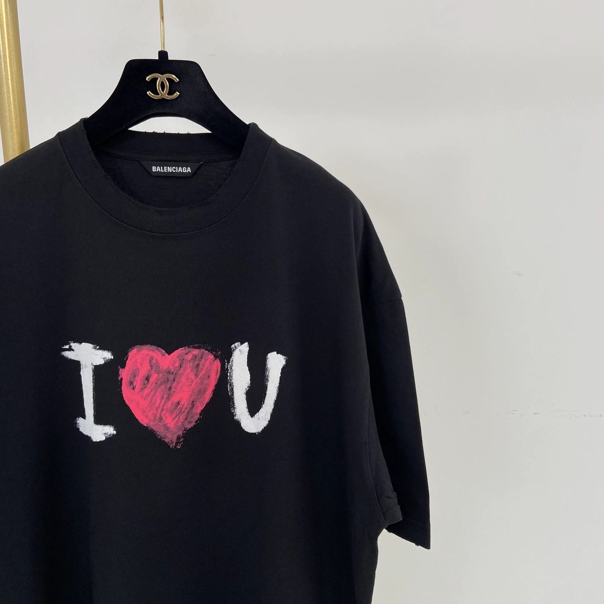 Balenciaga Balenciaga Black Heart Logo Print Short Sleeve M Tee Size US M / EU 48-50 / 2 - 3 Thumbnail