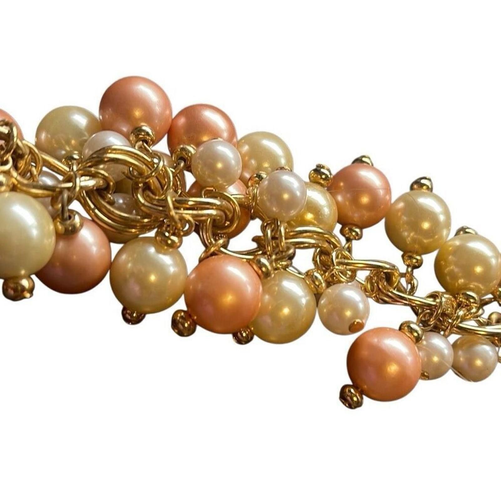 Designer Joan Rivers signed bracelet peach and ivory Size ONE SIZE - 5 Thumbnail