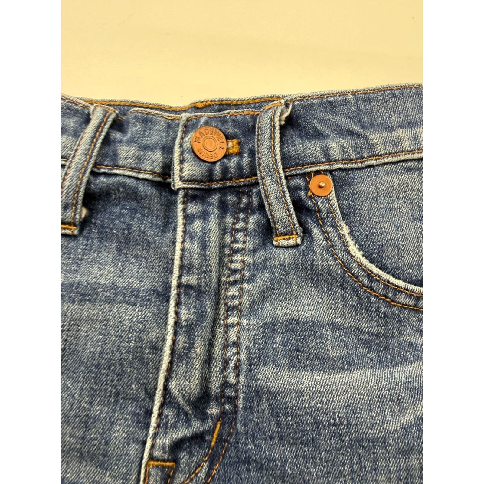Madewell Madewell Shorts Womens 24 Blue Denim Cutoff Raw Hem Stretch 5 Pocket Casual Continuous Size 42" / US 20 - 2 Thumbnail