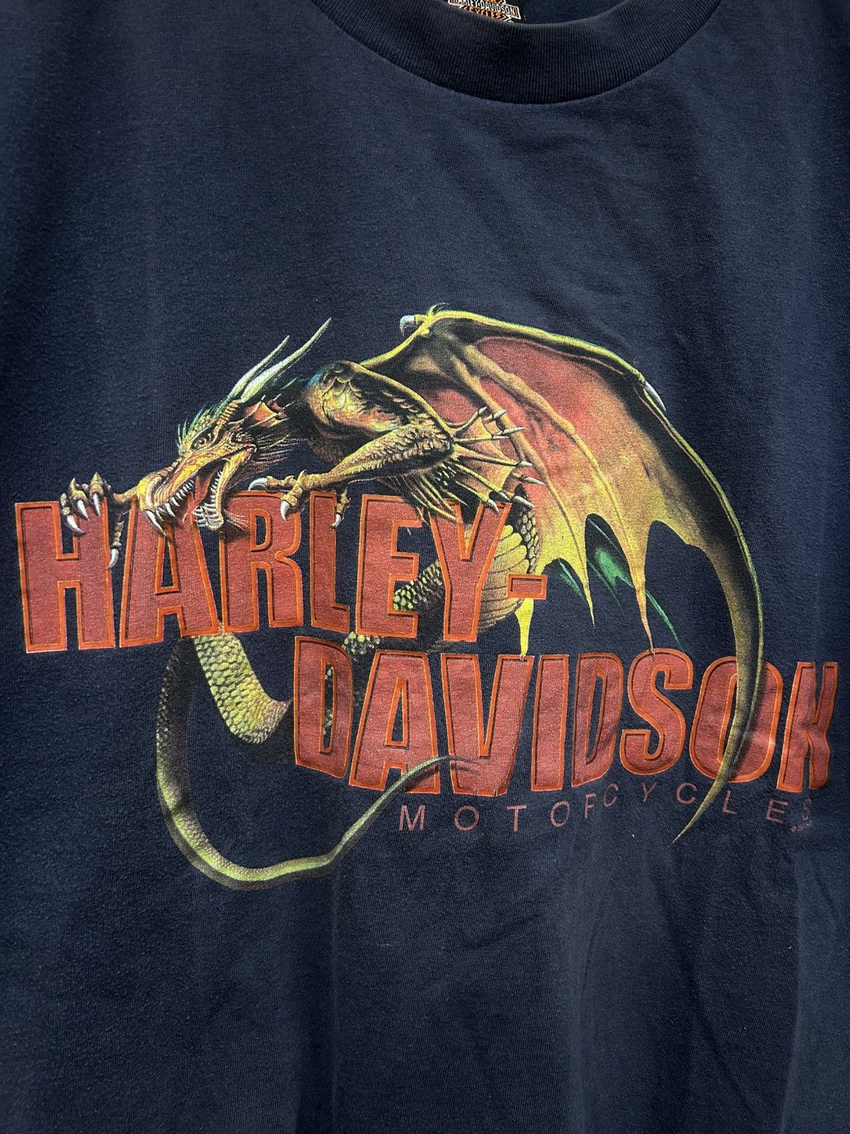 Harley Davidson ‘01 Harley Davidson Dragon Graphic Logo Navy Blue Tshirt Size US L / EU 52-54 / 3 - 2 Thumbnail