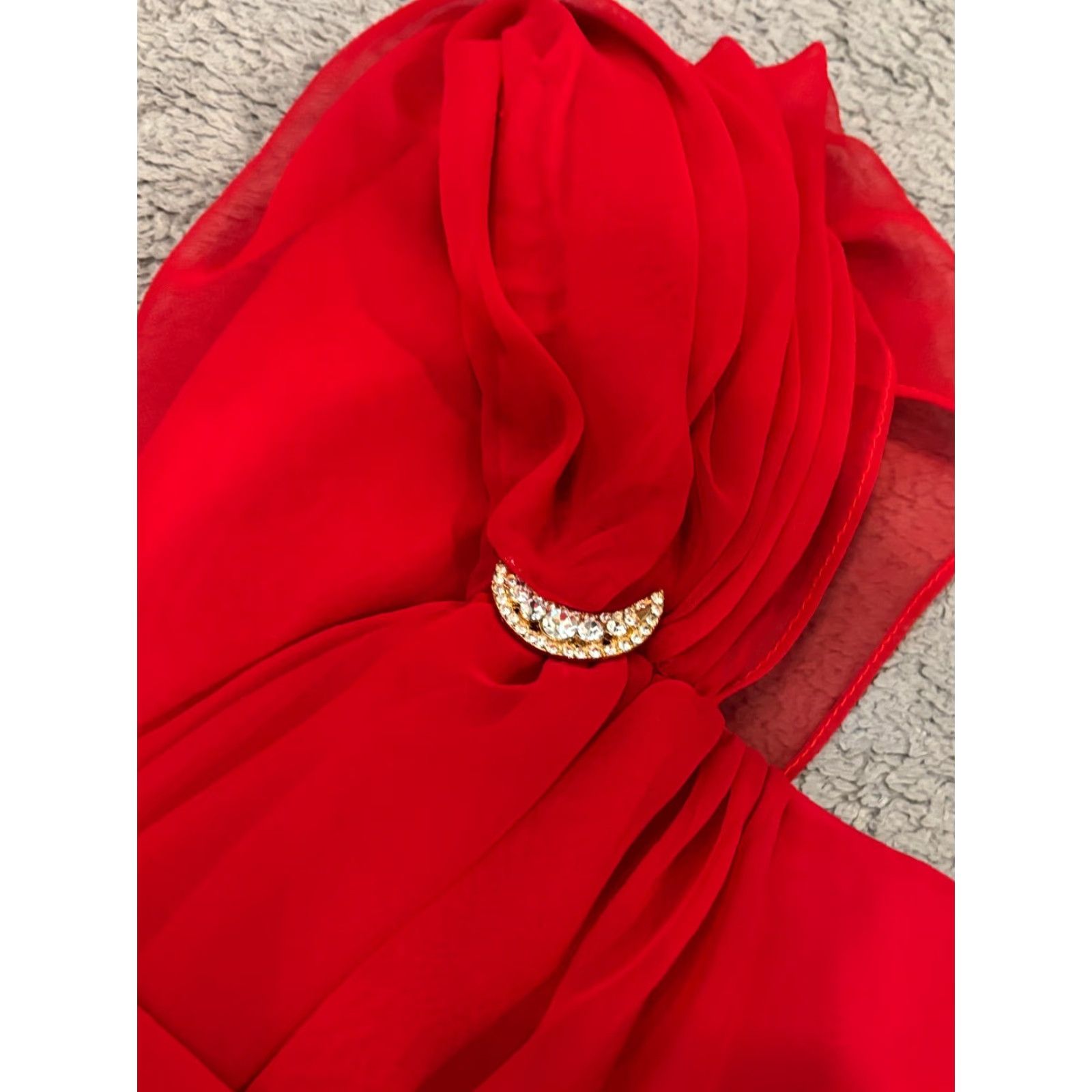 Vintage VINTAGE Lillie Rubin Dress Size 14 Red Lace Accent Wrap Bust Support Midi Formal Dress Prom Womens Size XL / US 12-14 / IT 48-50 - 2 Thumbnail
