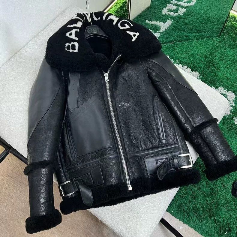 Balenciaga Balenciaga Shearling Collar Leather Jacket-2507 Size US M / EU 48-50 / 2 - 6 Thumbnail