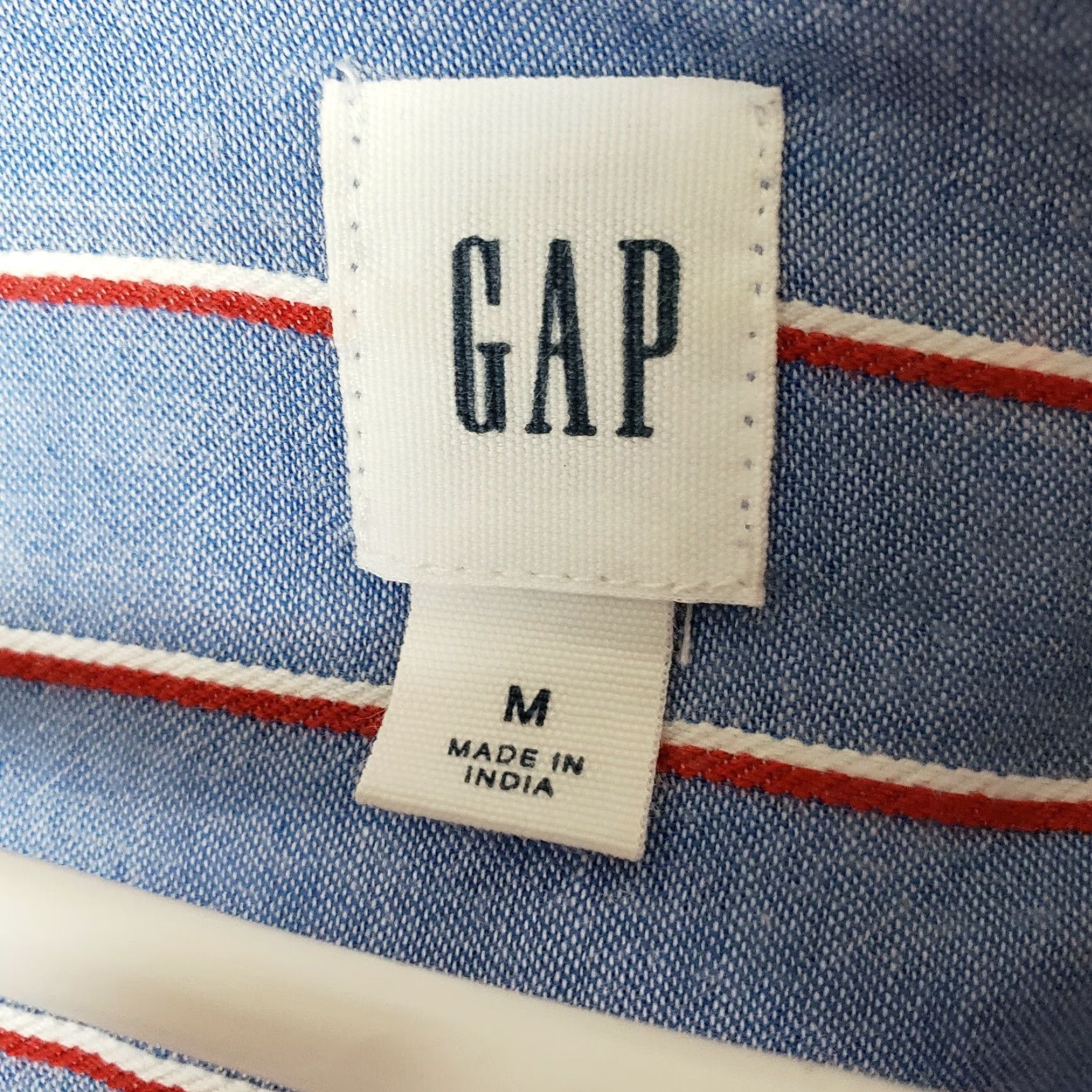 Gap Gap Blouse Shirt Blue Striped Long Sleeve V-Neck 100% Cotton M Womens Size M / US 6-8 / IT 42-44 - 5 Thumbnail