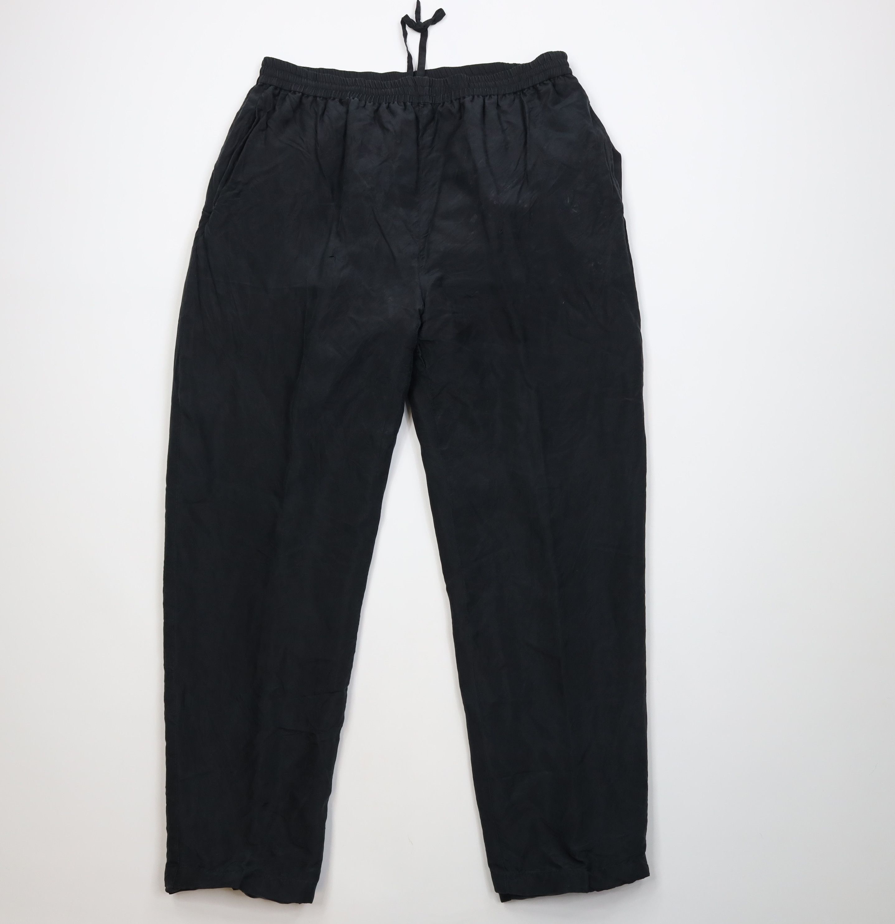 Vintage AS IS Vintage 90s Streetwear Lightweight Silk Pants Black Size 32" / US 10 / IT 46 - 1 Thumbnail