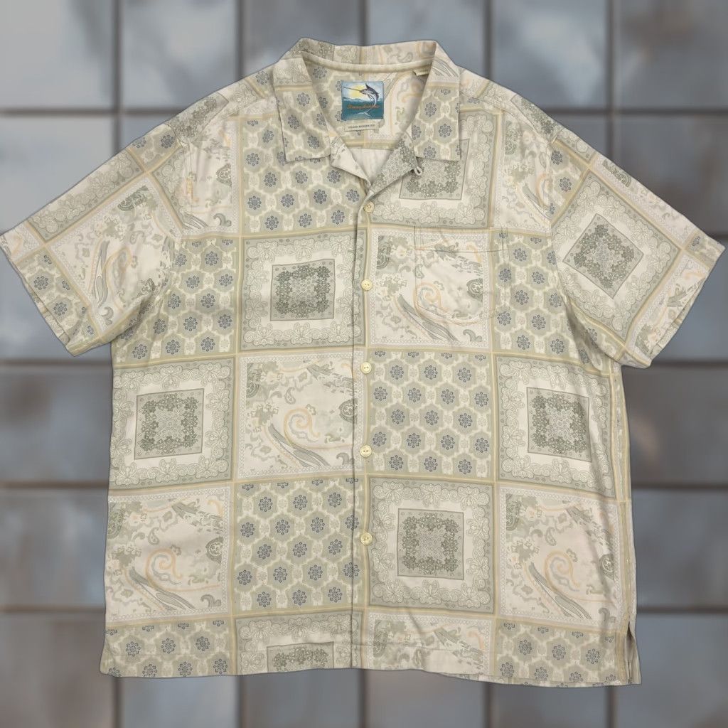 Tommy Bahama Tommy Bahama Men's XL Silk Patchwork Paisley Button-Up Short Sleeve Island Modern Fit Beach Resort Size US XL / EU 56 / 4 - 1 Thumbnail