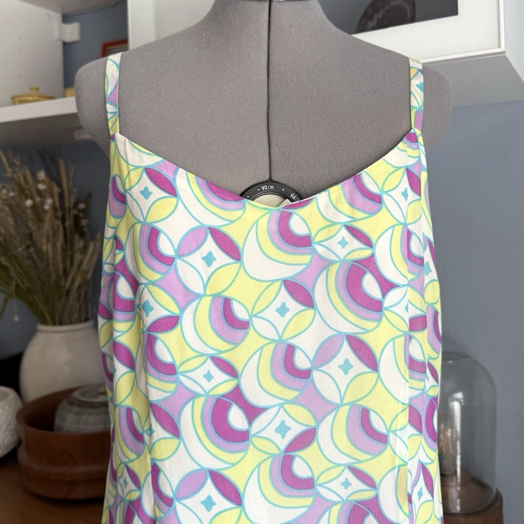 Johnny Was VINTAGE Johnny Was Dress Geometric Silk Midi Ruffled Layer Y2K Bohemian L Womens Size L / US 10 / IT 46 - 2 Thumbnail