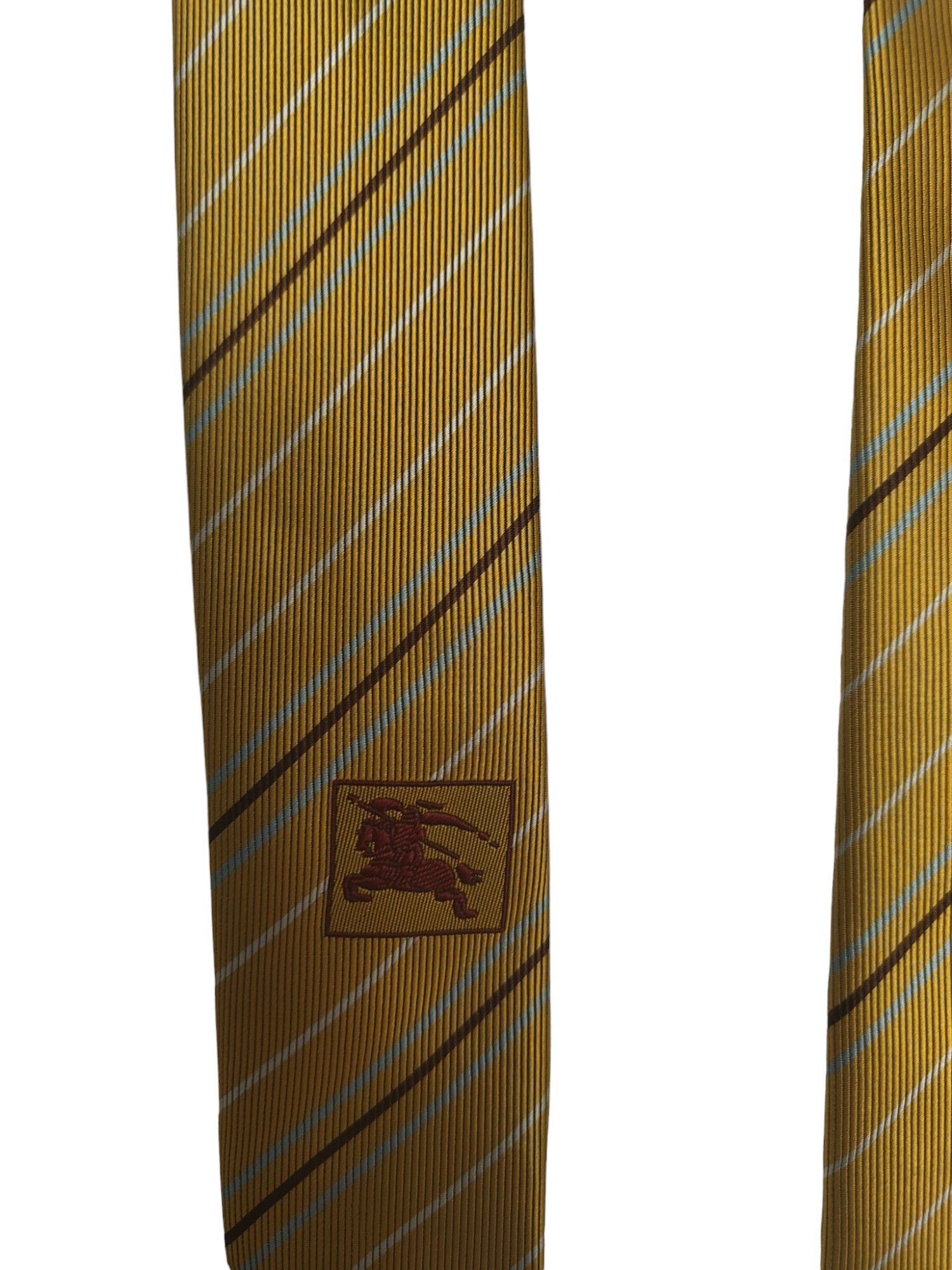 Burberry Mustard Striped Tie Size ONE SIZE - 2 Thumbnail
