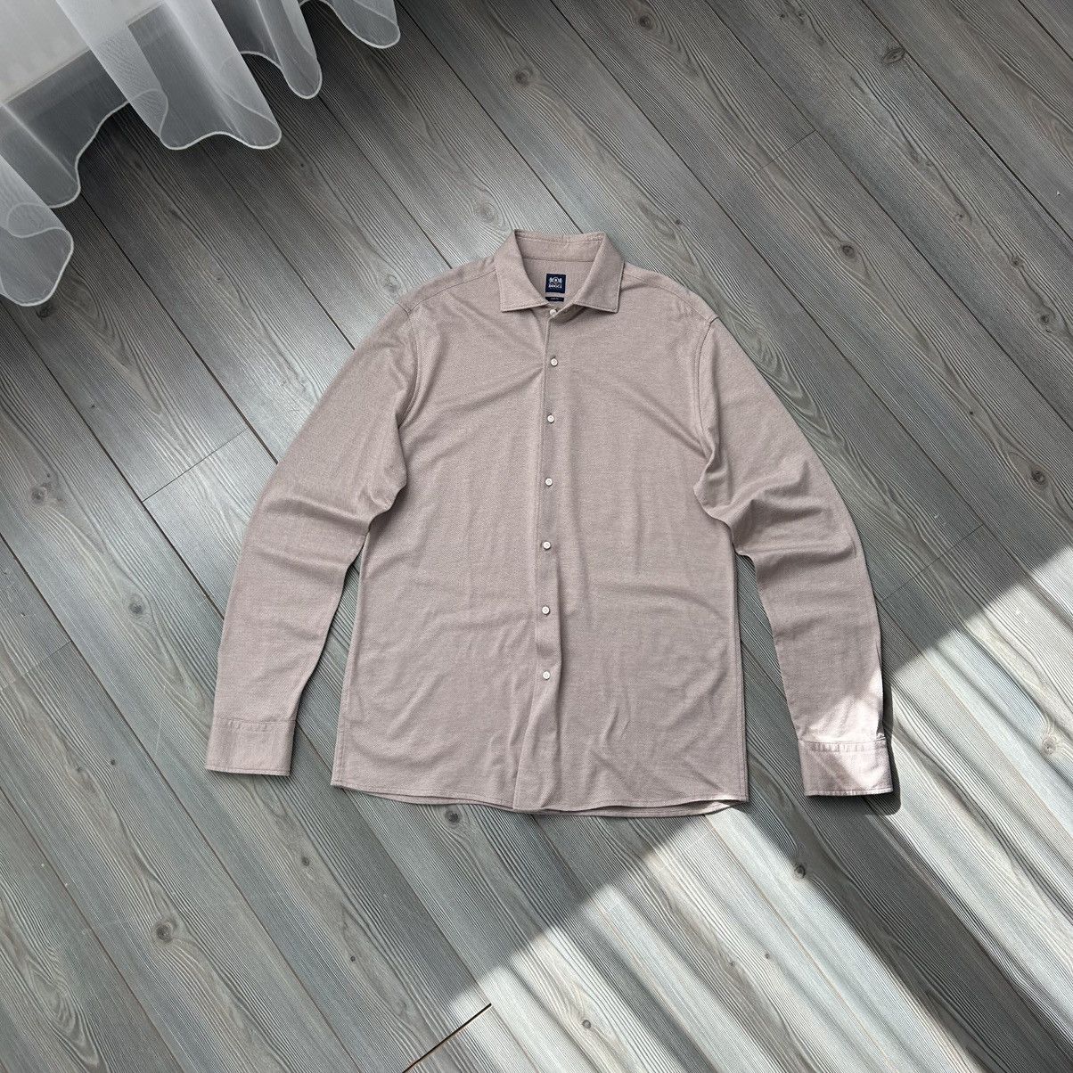 Boggi 💵 Boggi Milano Oldmoney Slim Fit Beige Shirt Size US XL / EU 56 / 4 - 10 Thumbnail