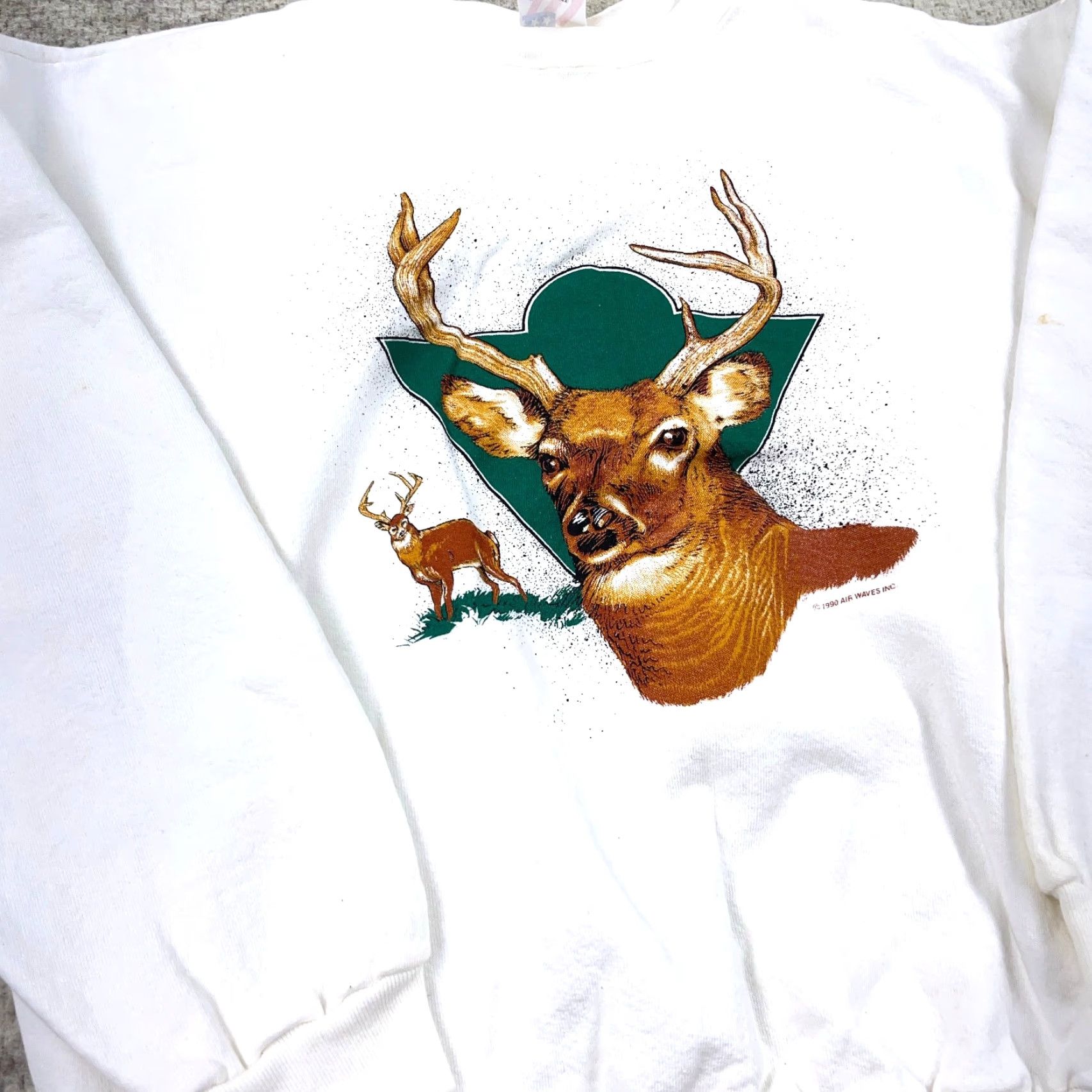 ESPIRIT VINTAGE Spirit Sweatshirt Shirt Men XL White Graphic Print 80s 90s Deer Hunting USA Size US XL / EU 56 / 4 - 3 Thumbnail