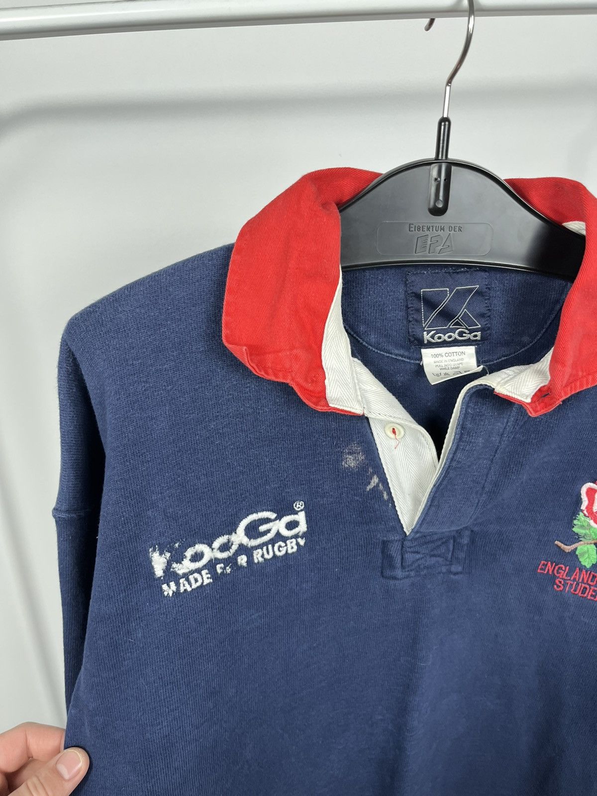 Other Vintage KooGa England South Students Rugby Shirt #6 Cotton Size US L / EU 52-54 / 3 - 5 Thumbnail