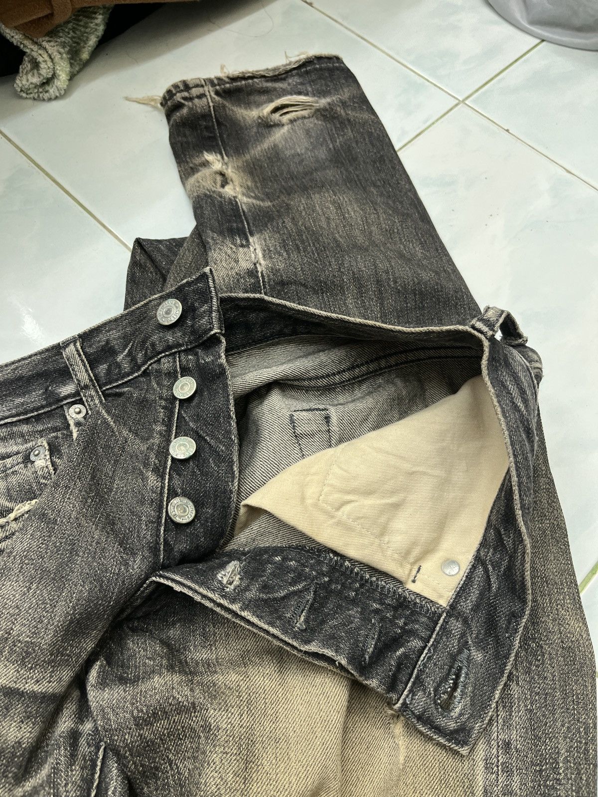 Ships Jet Blue × Vintage 🔥🔥🔥ARCHIVE SHIPS JET BLUE DISTRESSED SELVEDGE DENIM Size US 30 / EU 46 - 18 Thumbnail