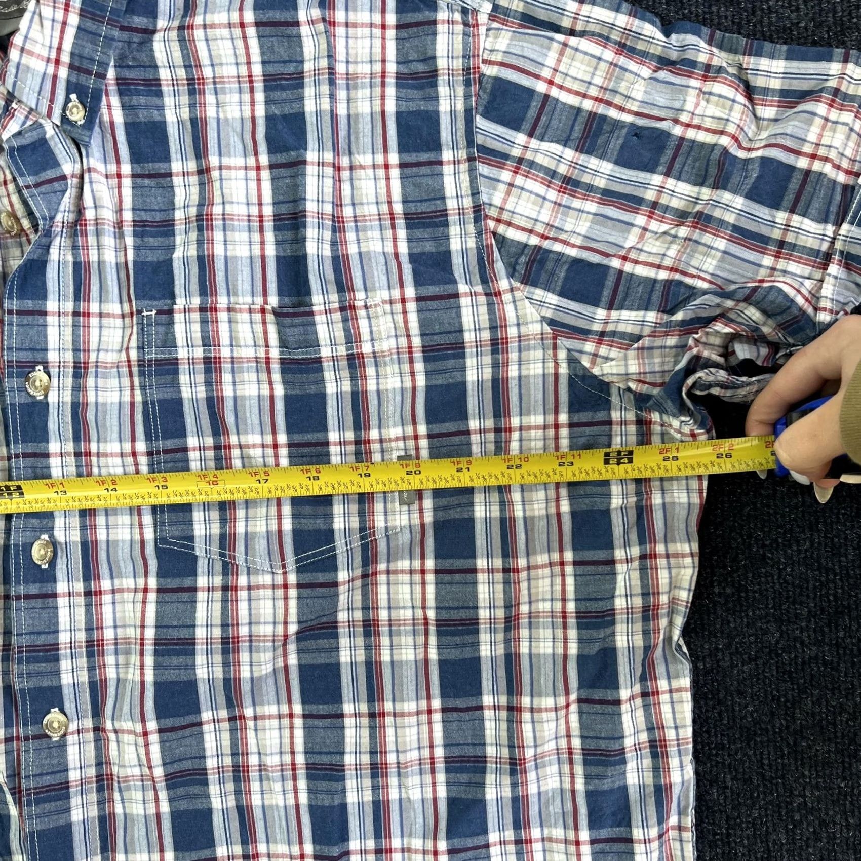 Eddie Bauer Eddie Bauer Shirt Mens 2XL Blue Plaid Short Sleeve Button Front Casual Cotton Size US XXL / EU 58 / 5 - 6 Thumbnail