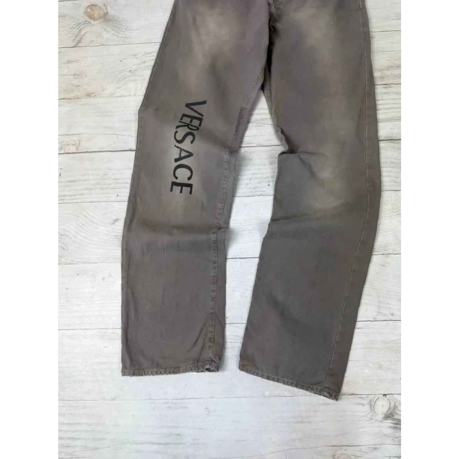 Versace Jeans Couture VINTAGE Versace Jeans Couture Baggy Big Logo Denim Jeans 90s Men Size 36 Gray Size US 36 / EU 52 - 3 Thumbnail