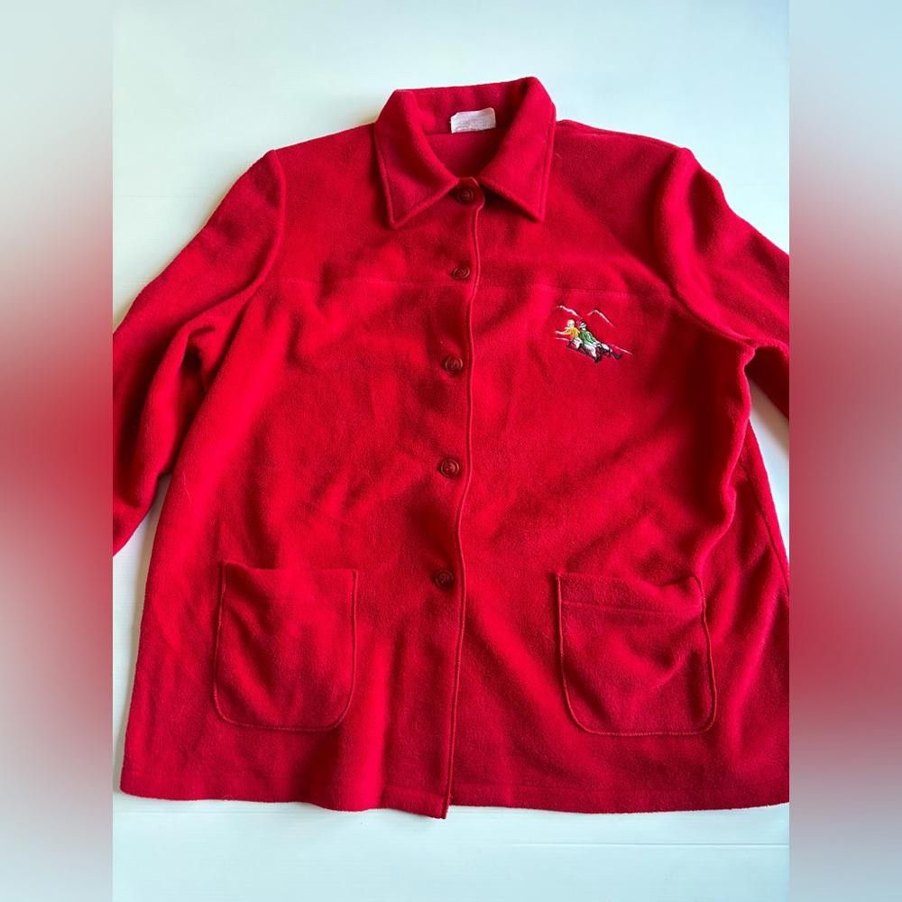 Designer Vintage Embroidered Winter Sled Red Vest Size XL / US 12-14 / IT 48-50 - 1 Thumbnail