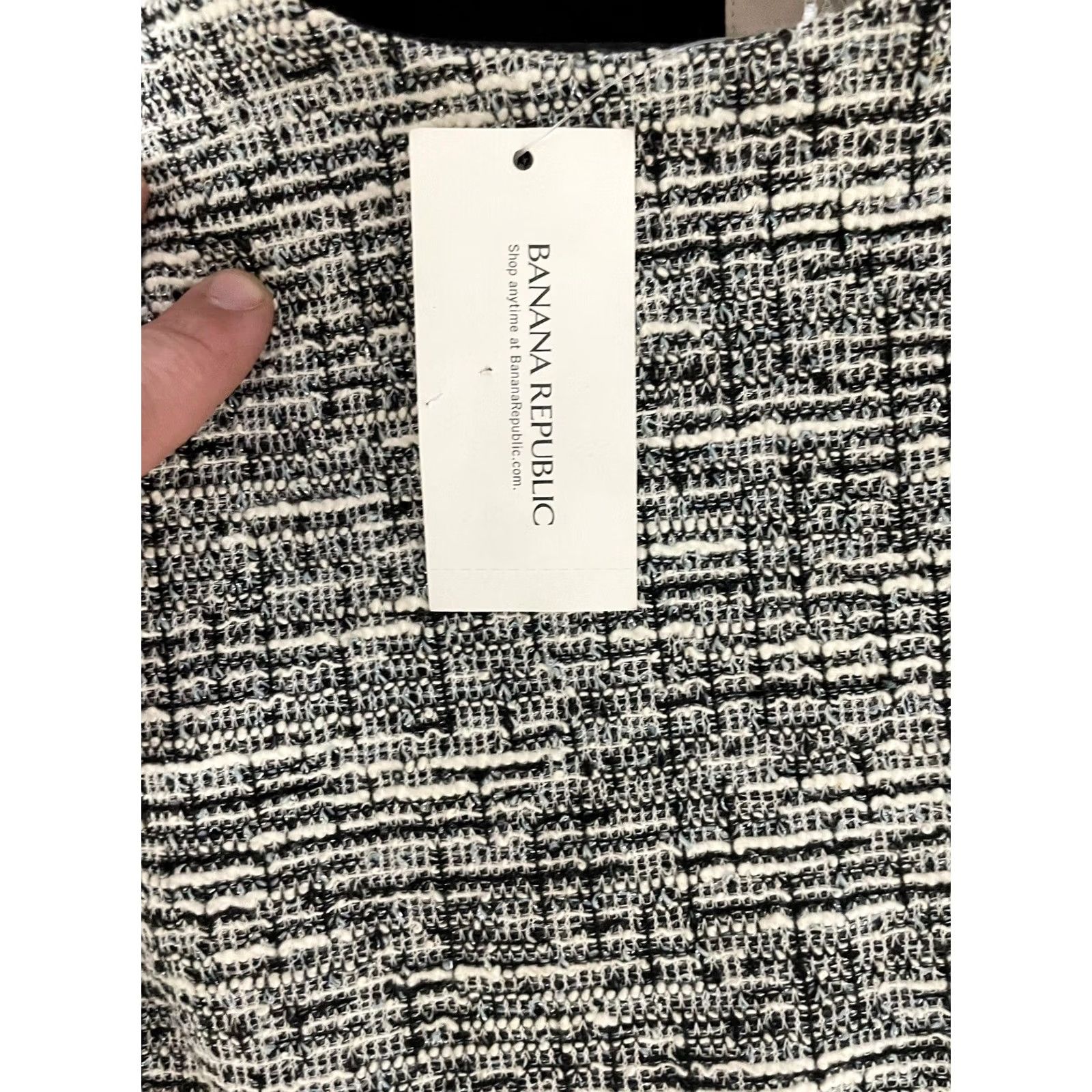 Banana Republic VINTAGE? Banana Republic Women’s Gray & White Knitted Dress Sleeveless NWT Sz 0 Size XS / US 0-2 / IT 36-38 - 7 Thumbnail