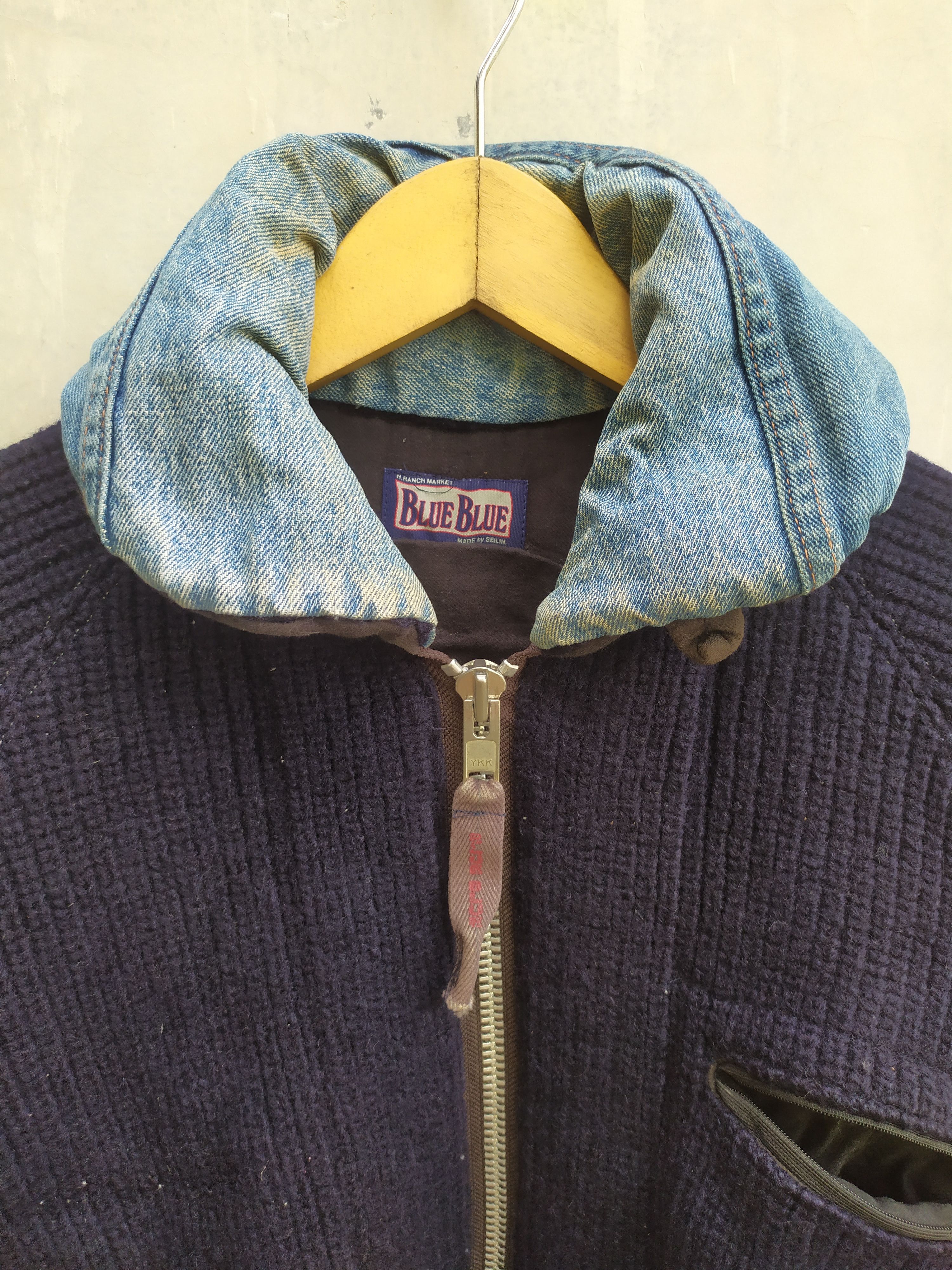 Blue Blue Japan × Japanese Brand Blue Blue Japan Thick Knit Jacket Size US XL / EU 56 / 4 - 4 Thumbnail