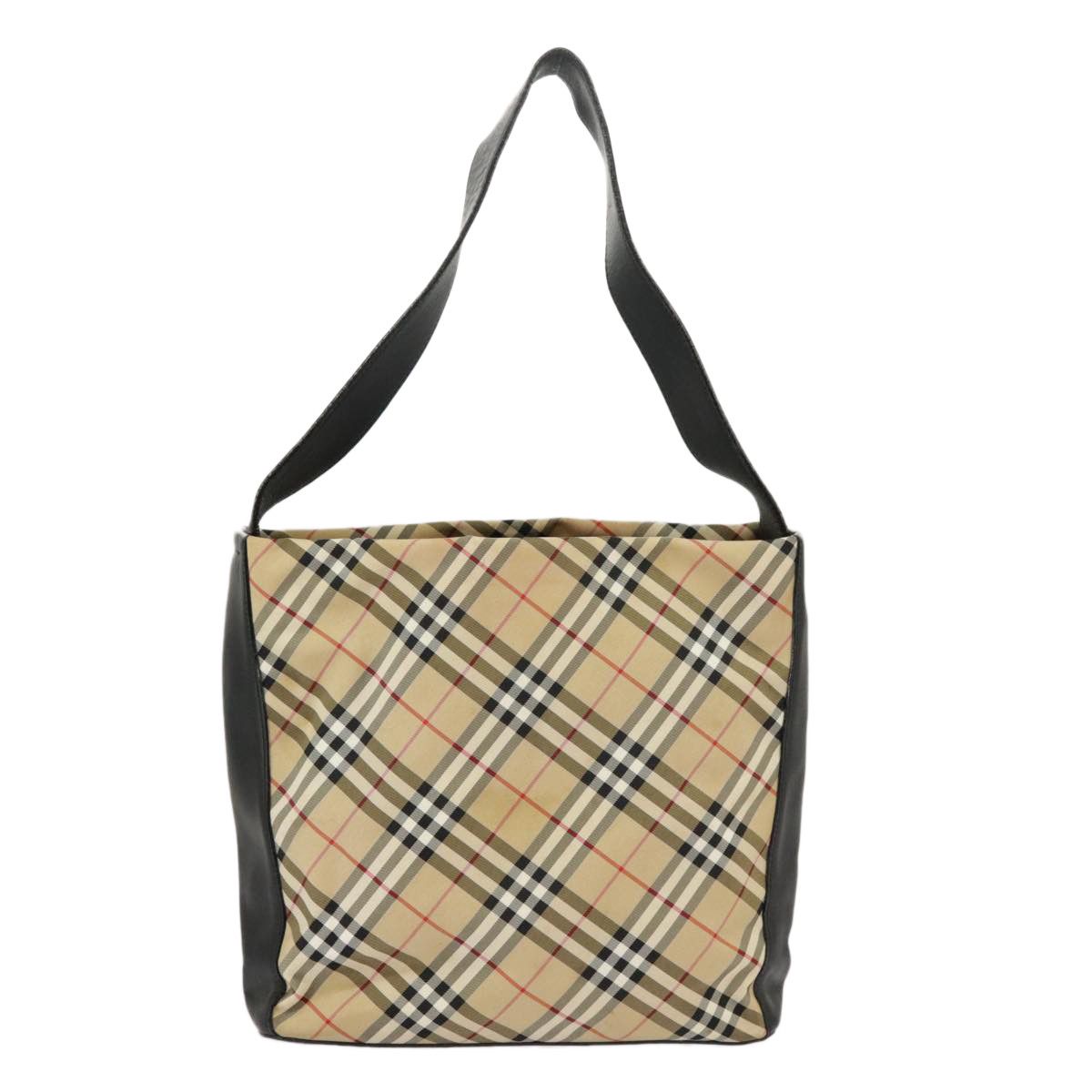 Burberry Nova Check Beige Canvas Shoulder Bag (Pre-Owned) Size ONE SIZE - 1 Thumbnail