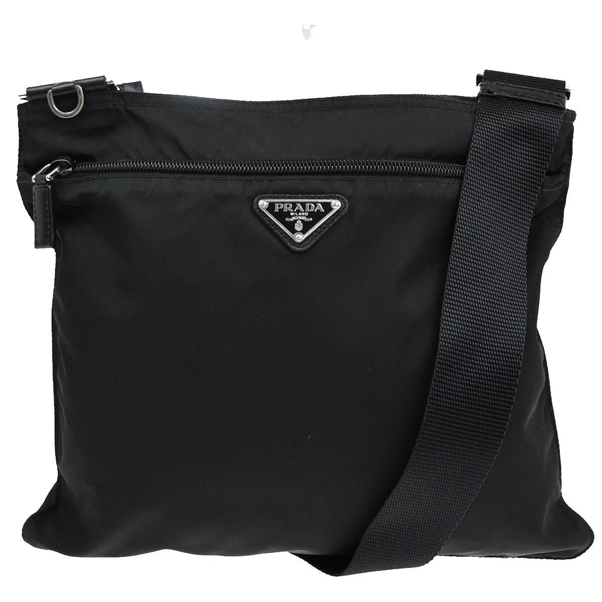 Prada Prada Front Pocket Messenger Bag Tessuto with Leather Size ONE SIZE - 1 Thumbnail