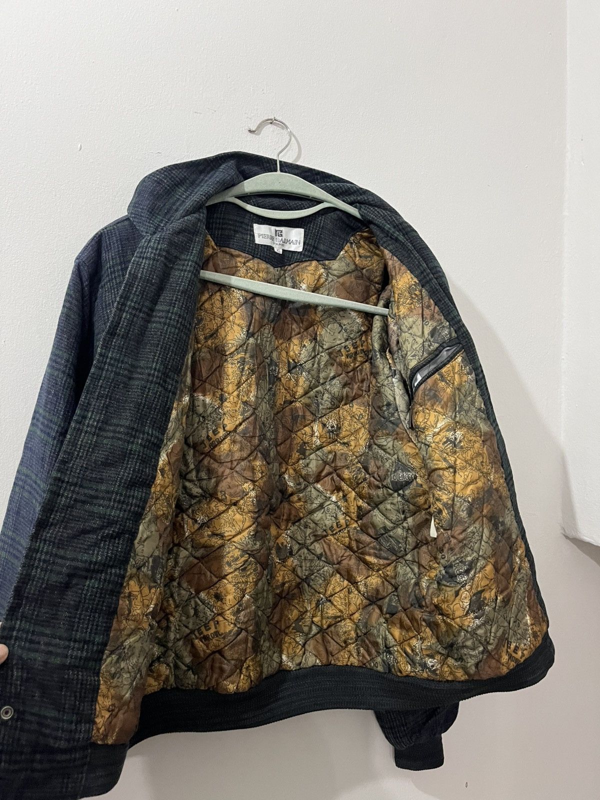 Pierre Balmain 💥TRUE VINTAGE Pierre Balmain Plaid Zipper Heavy Jacket Size US L / EU 52-54 / 3 - 8 Thumbnail