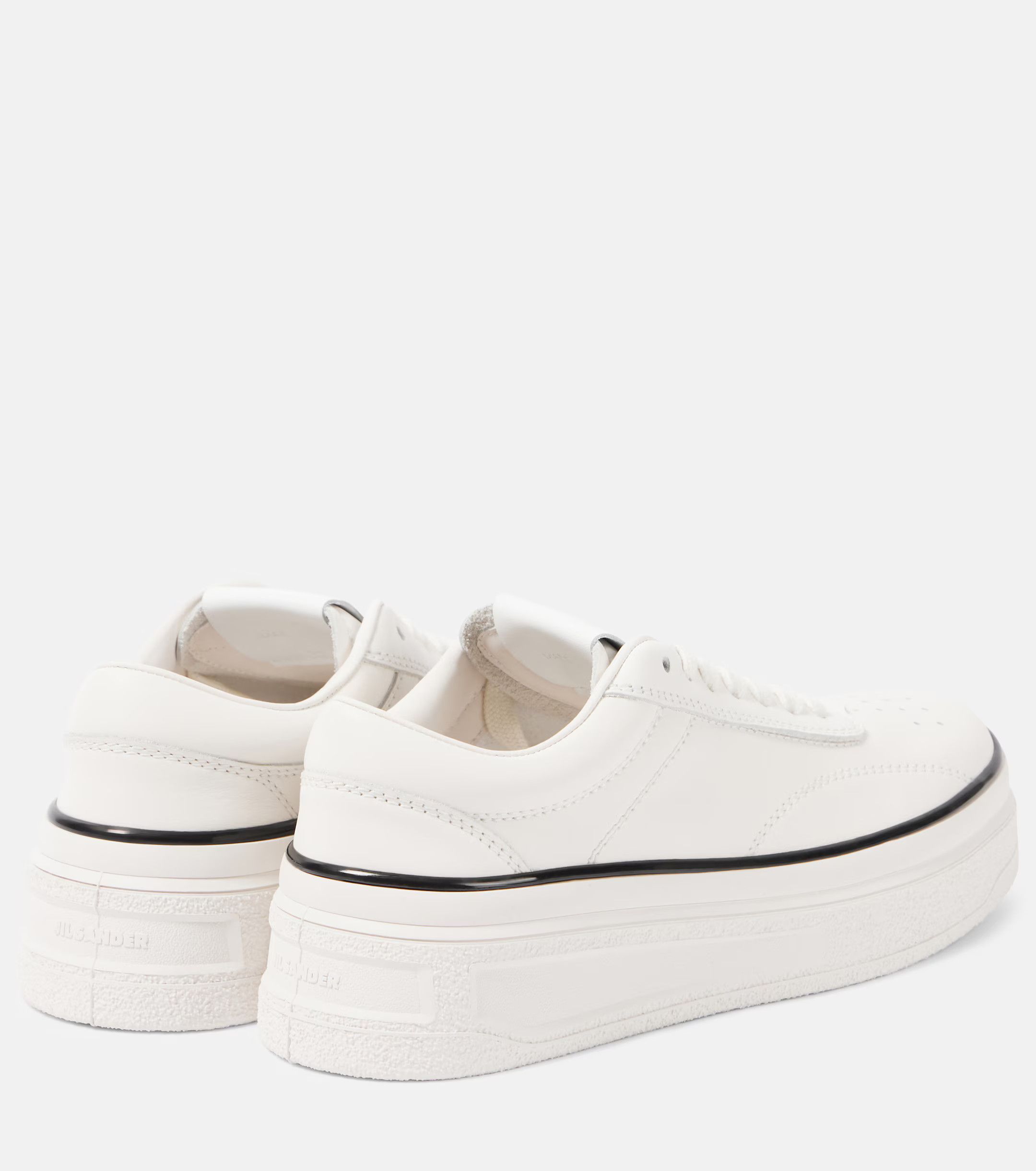 Jil Sander o1s22i1n0125 Leather Low-Top Sneakers in White Size US 10 / IT 40 - 2 Thumbnail
