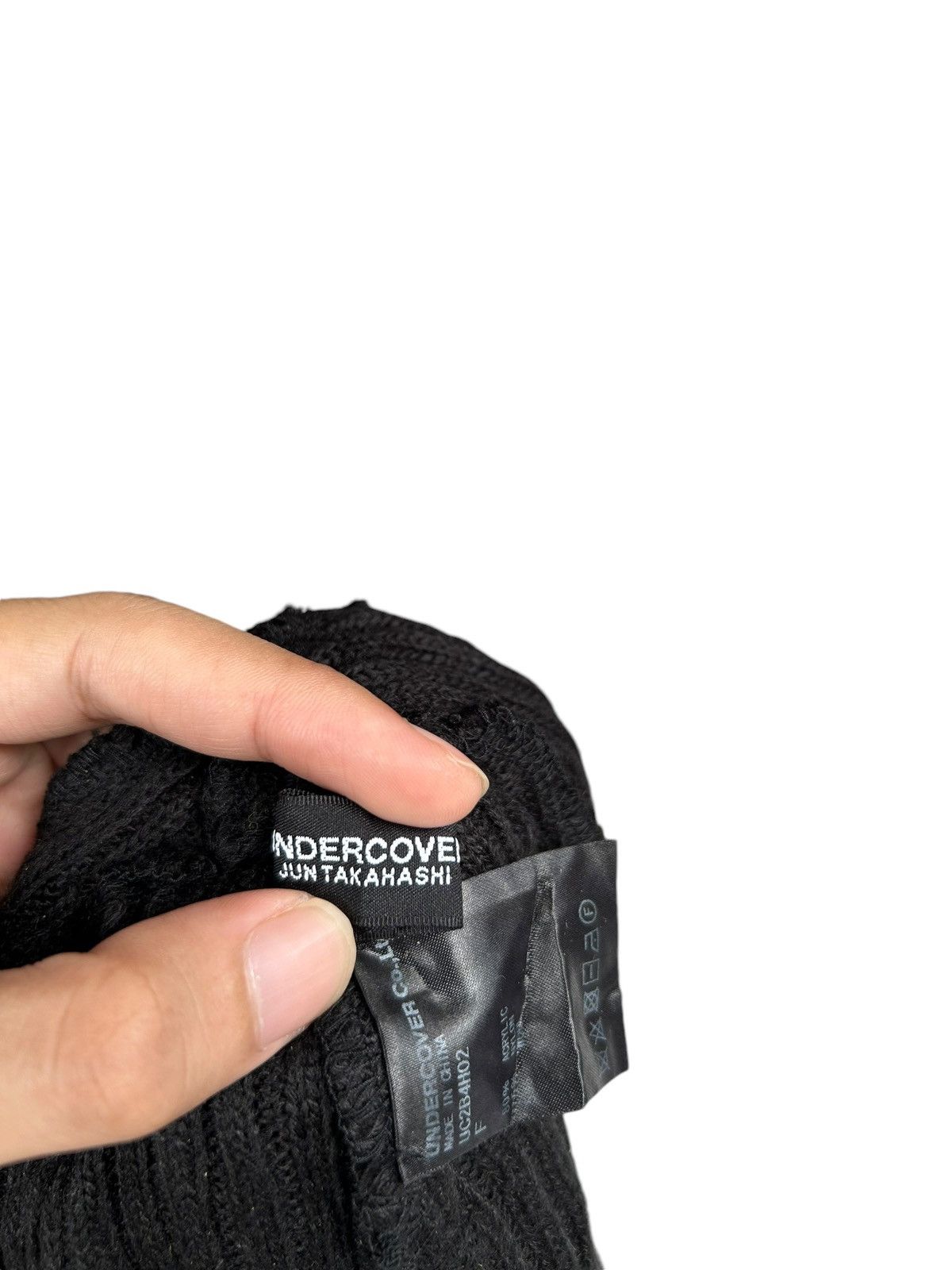 Jun Takahashi × Undercover UnderCover Jun Takahashi Black Beanie ☠️🎌 Size ONE SIZE - 6 Thumbnail