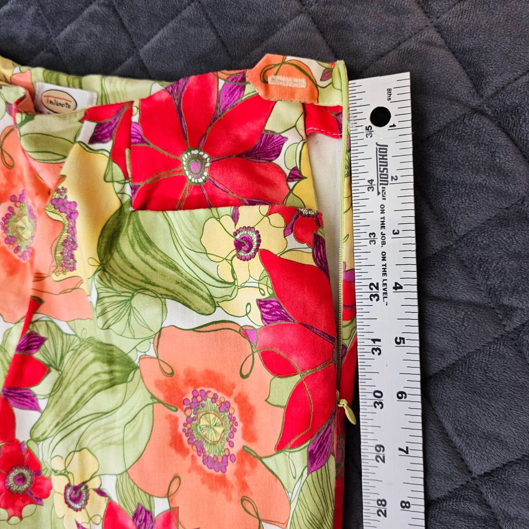 Talbots Talbot Talbots Petite Women Pants Green Floral Pattern Crop Side Zipper Pull On Size 4 Size 27" / US 4 / IT 40 - 5 Thumbnail