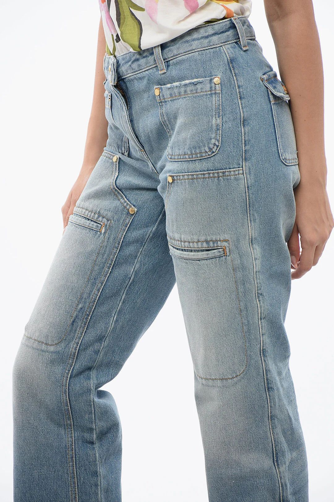 Palm Angels og1mm0326 Light-Wash Straight-Fit Jeans in Blue Size 26" / US 2 / IT 38 - 3 Thumbnail