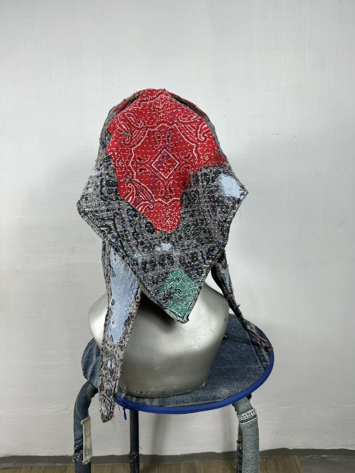 Handmade Custom Made Distressed Paisley patchwork 2 way Mask/hats Size ONE SIZE - 19 Thumbnail