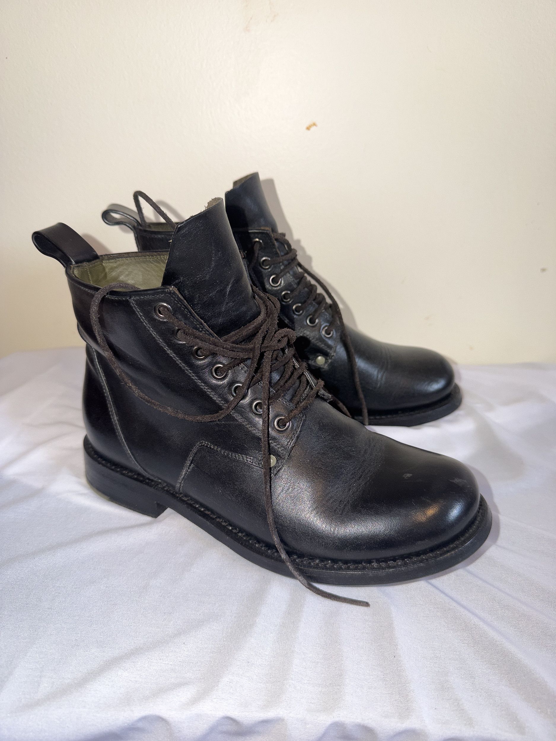Rick Owens RICK OWENS Black Leather Cop Boots Size US 6 / EU 39 - 1 Thumbnail