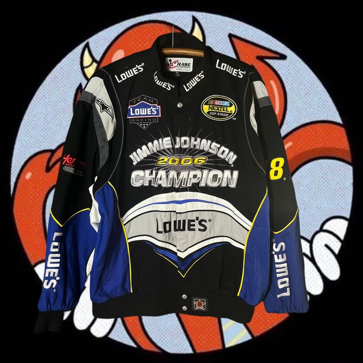 image of Chase Authentics x Nascar Jimmie Johnson Champion Jacket in Navy, Men's (Size 2XL)