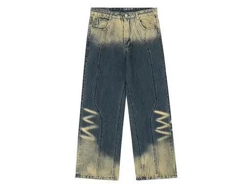 VIBE Vintage tie-dye gradient washed distressed jeans Size US 32 / EU 48 - 6 Thumbnail