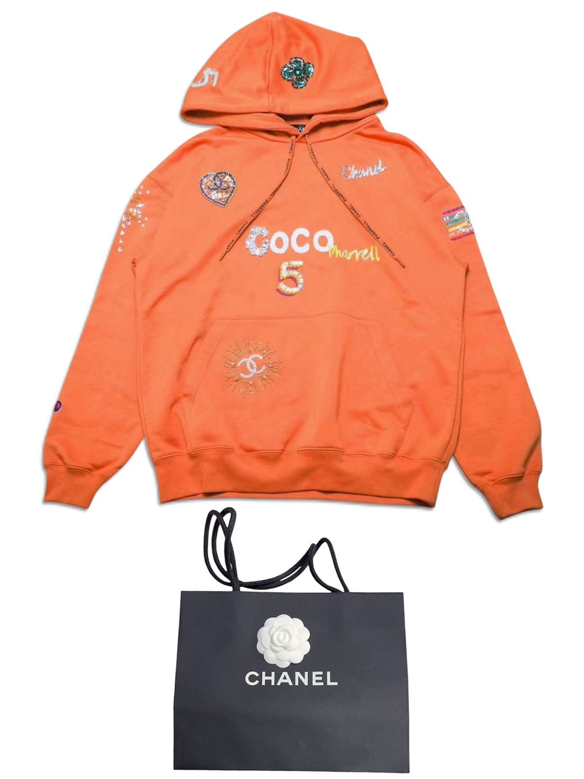 Chanel Chanel x Pharrell Williams M Embroidered Orange Logo Hoodie Size US M / EU 48-50 / 2 - 1 Thumbnail