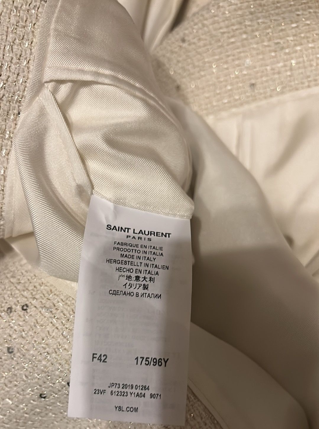 Saint Laurent Paris Saint Laurent Double-Breasted Sequin Wool Blender Blazer Size M / US 6-8 / IT 42-44 - 4 Thumbnail