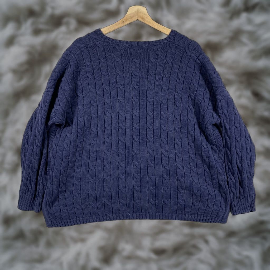 Polo Ralph Lauren Polo Ralph Lauren Sweater Women's XL Navy V-Neck Cable Knit Nautical Boxy Sail 90s Preppy Mens? Size XL / US 12-14 / IT 48-50 - 1 Thumbnail