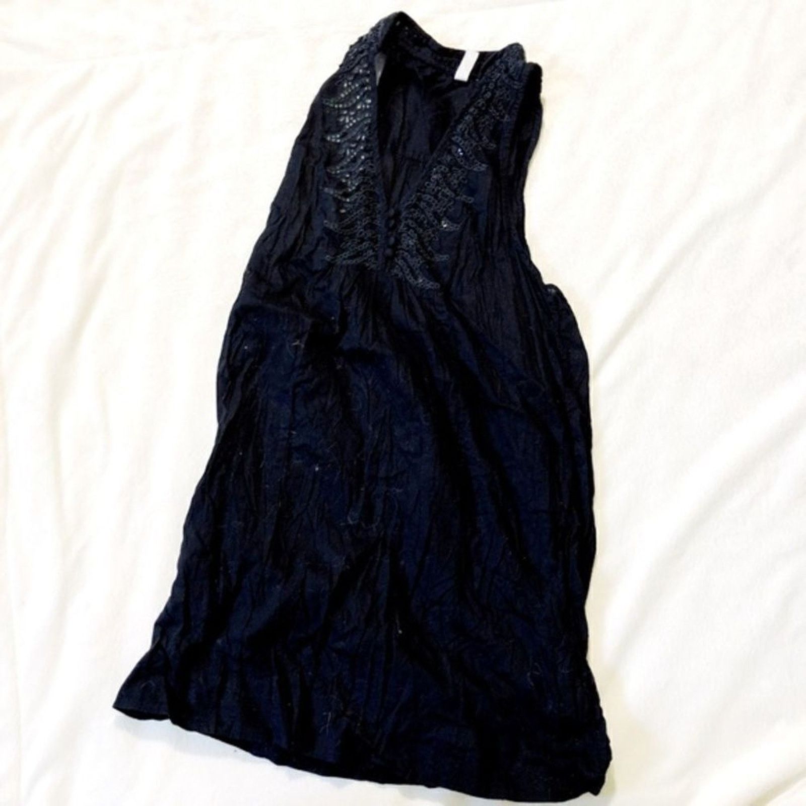 Free People Free People Embellished Black Mini Sundress | Sz XS Size XS / US 0-2 / IT 36-38 - 5 Thumbnail