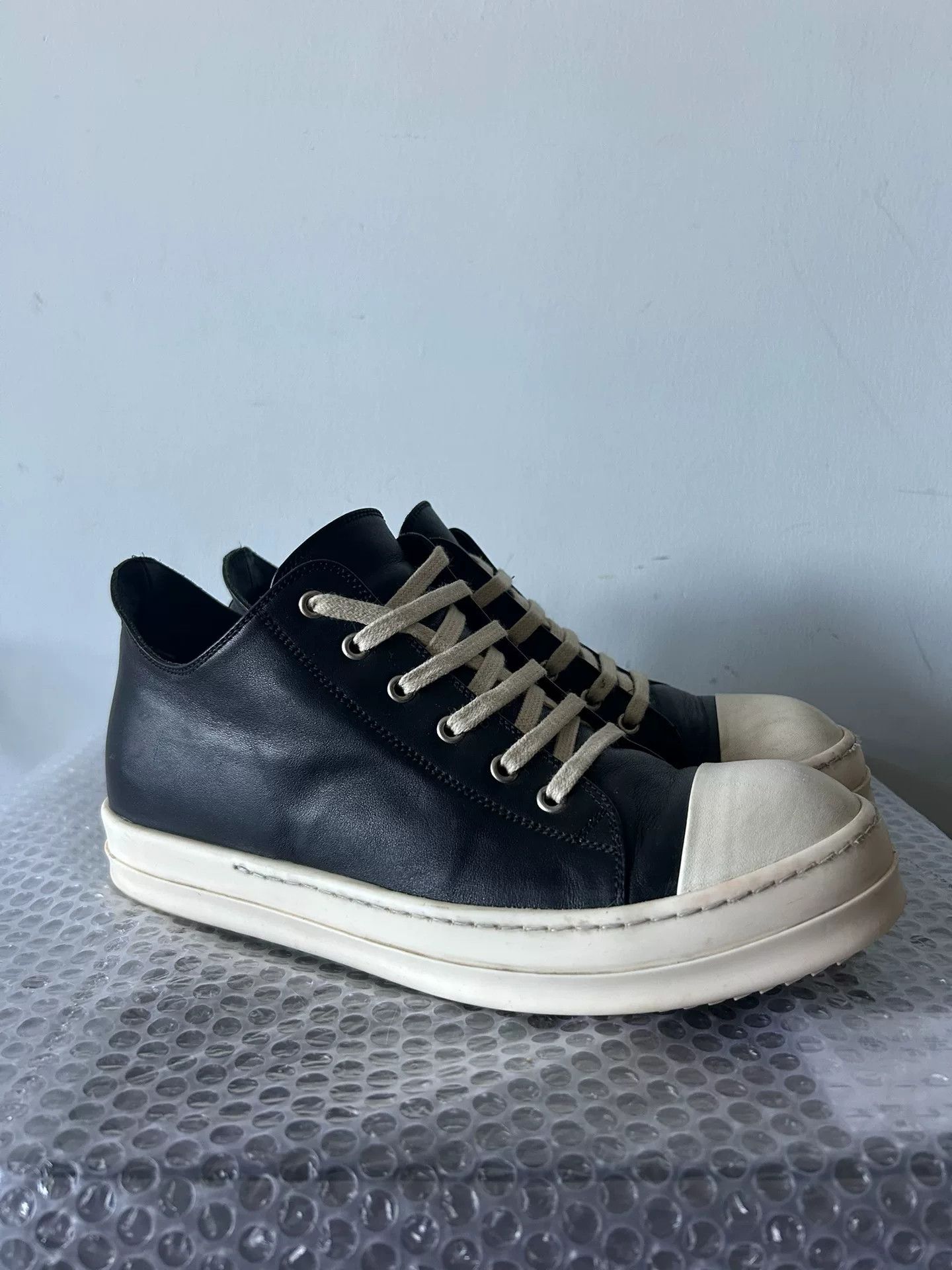Rick Owens Low-Top Leather Sneakers