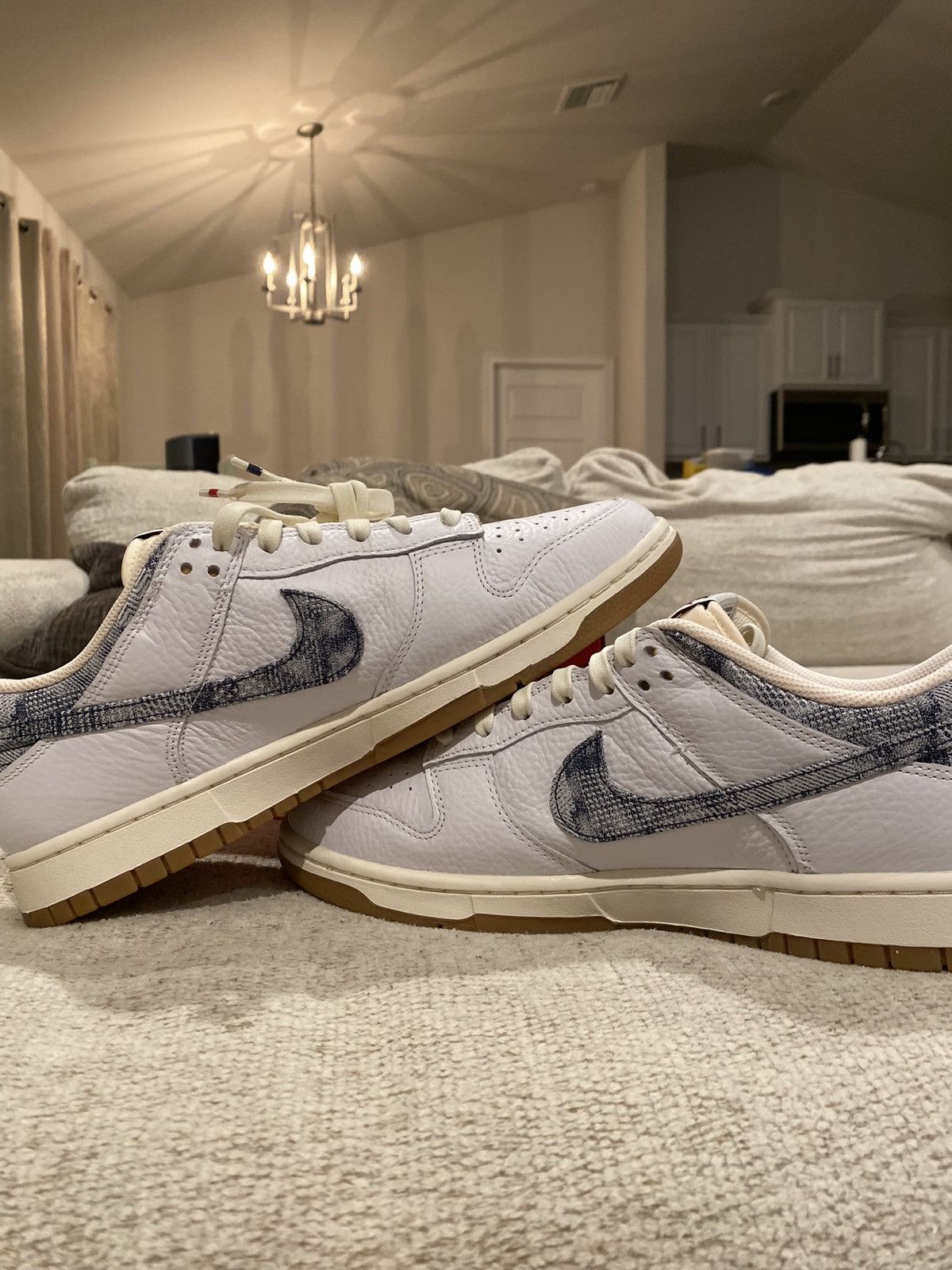 Nike New Americana Washed Denim Dunk Low Size US 12 / EU 45 - 2 Thumbnail