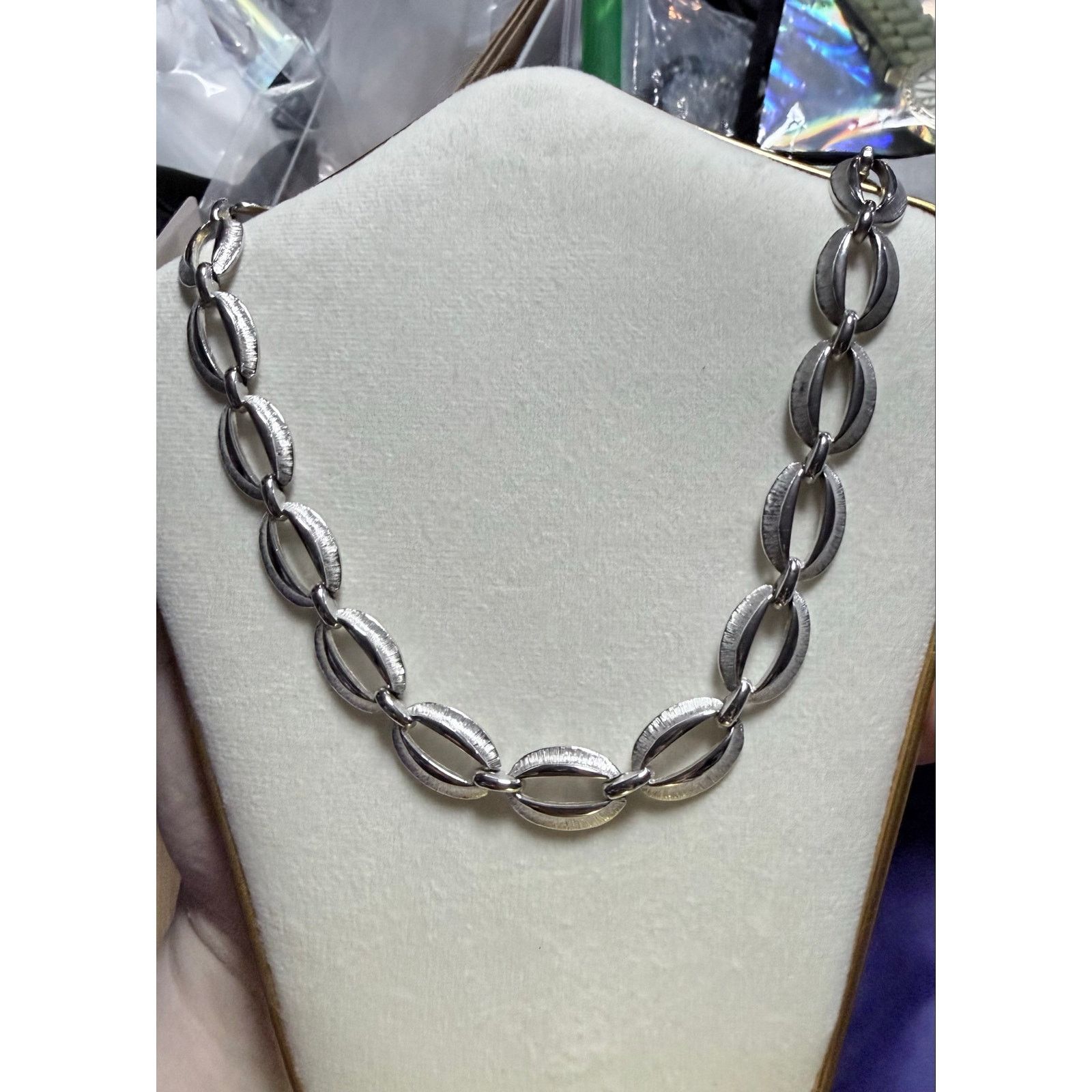 Monet Vintage Monet Silver Tone Link Necklace 17” 1978-88 Size ONE SIZE - 3 Thumbnail