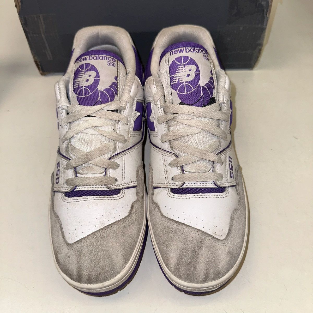 New Balance Size 10.5 - New Balance 550 White/Purple 2021 - BB550WR1 Size US 10.5 / EU 43-44 - 4 Thumbnail