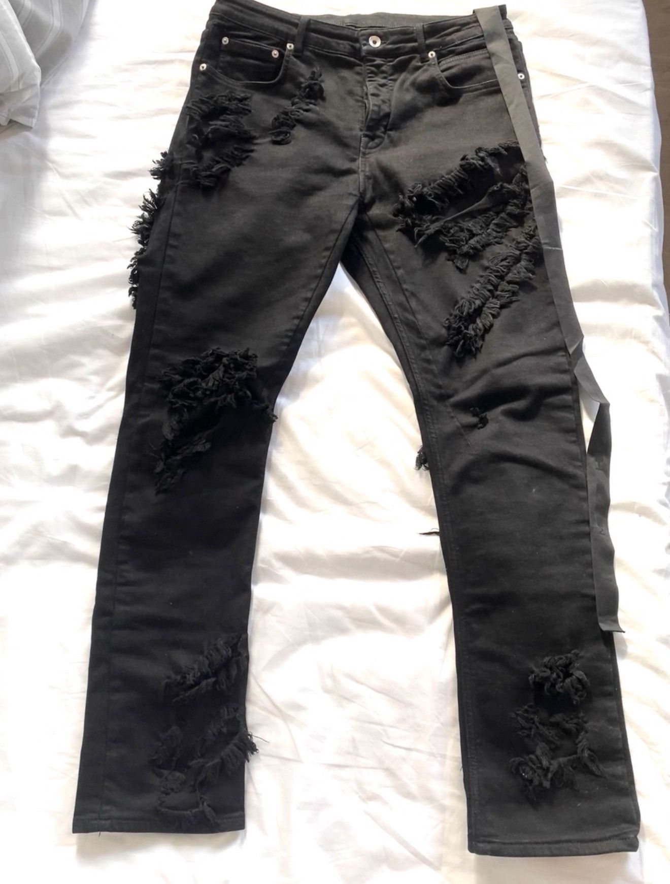 Rick Owens Rick Owens Slashed Detroit Cut Denim Jeans Size US 34 / EU 50 - 1 Thumbnail