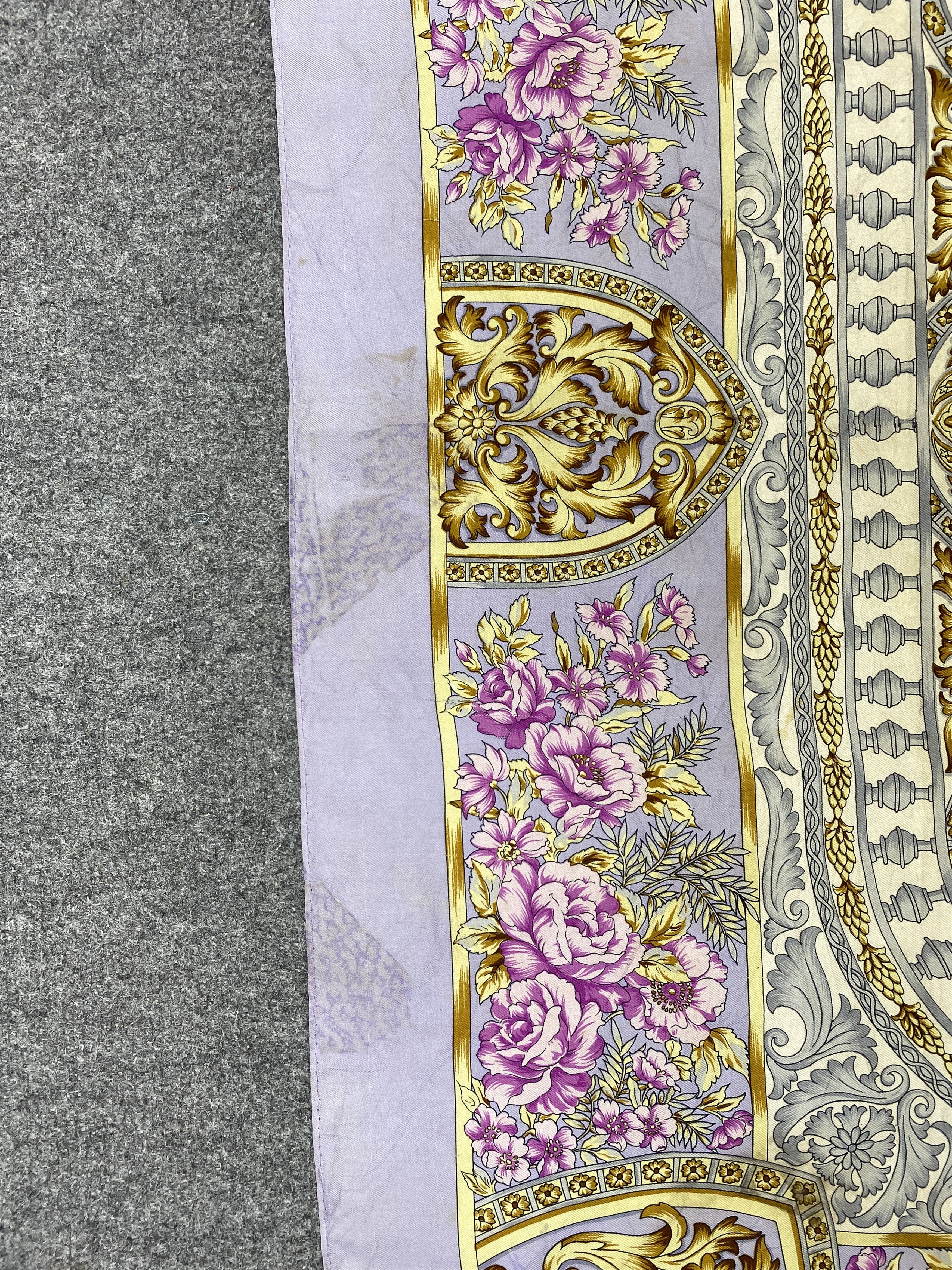 Japanese Brand Vintage Japanese Brand Floral Silk Scarf SN0166 Size ONE SIZE - 10 Thumbnail
