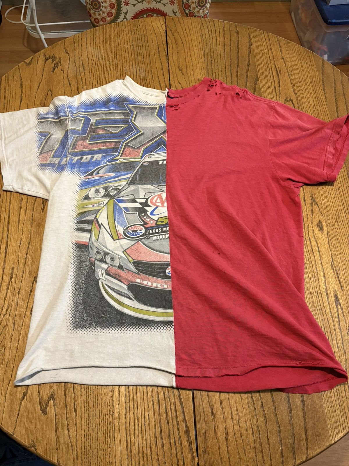 NASCAR Vintage Split Nascar/Red Tee Size US L / EU 52-54 / 3 - 1 Thumbnail