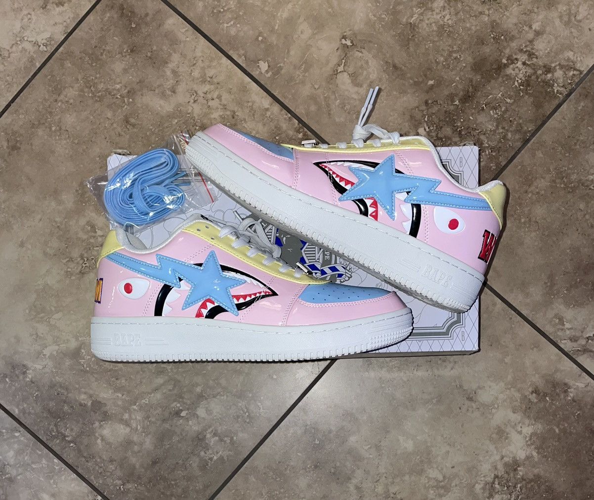 image of Shark Bapesta Low M2 Shoes in Pink, Men's (Size 10.5)